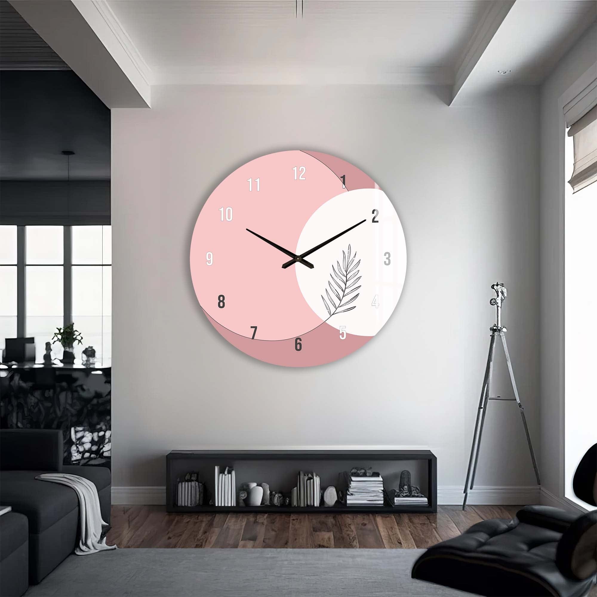 Artronauts Glass Print Blush - Glass Wall Clock