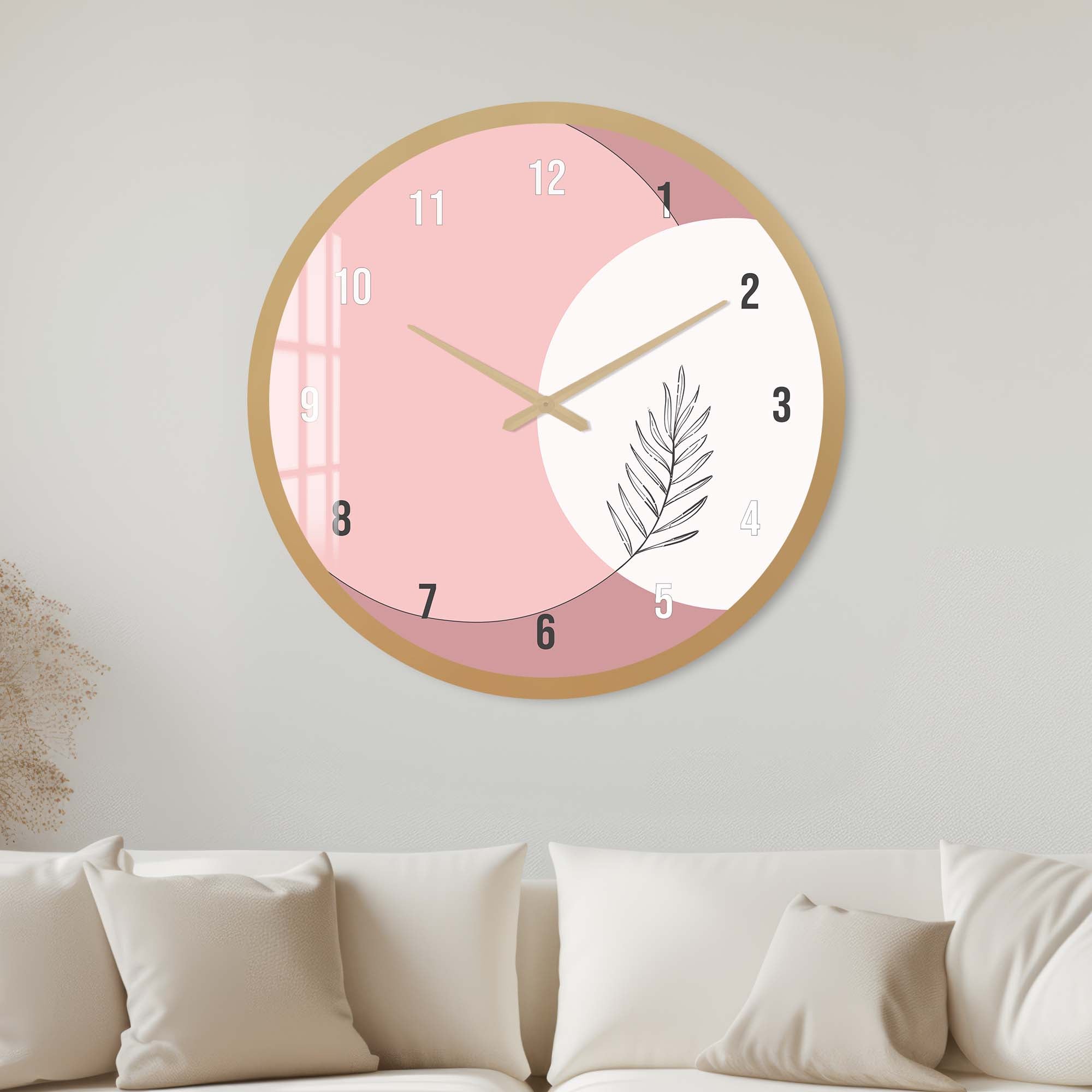 Artronauts Glass Print 40 cm ⌀ | 15.7" / Gold Blush - Glass Wall Clock