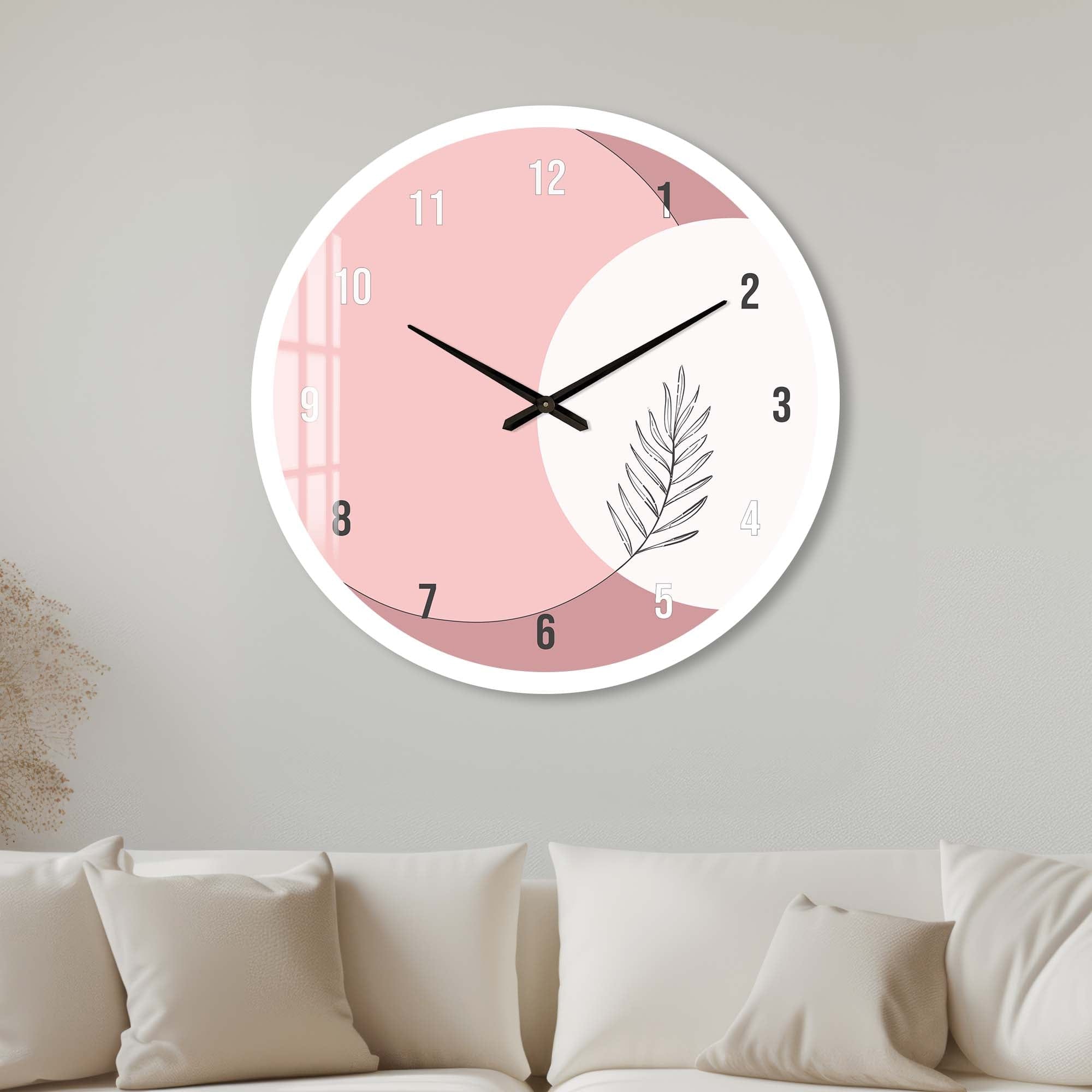 Artronauts Glass Print 40 cm ⌀ | 15.7" / White Blush - Glass Wall Clock
