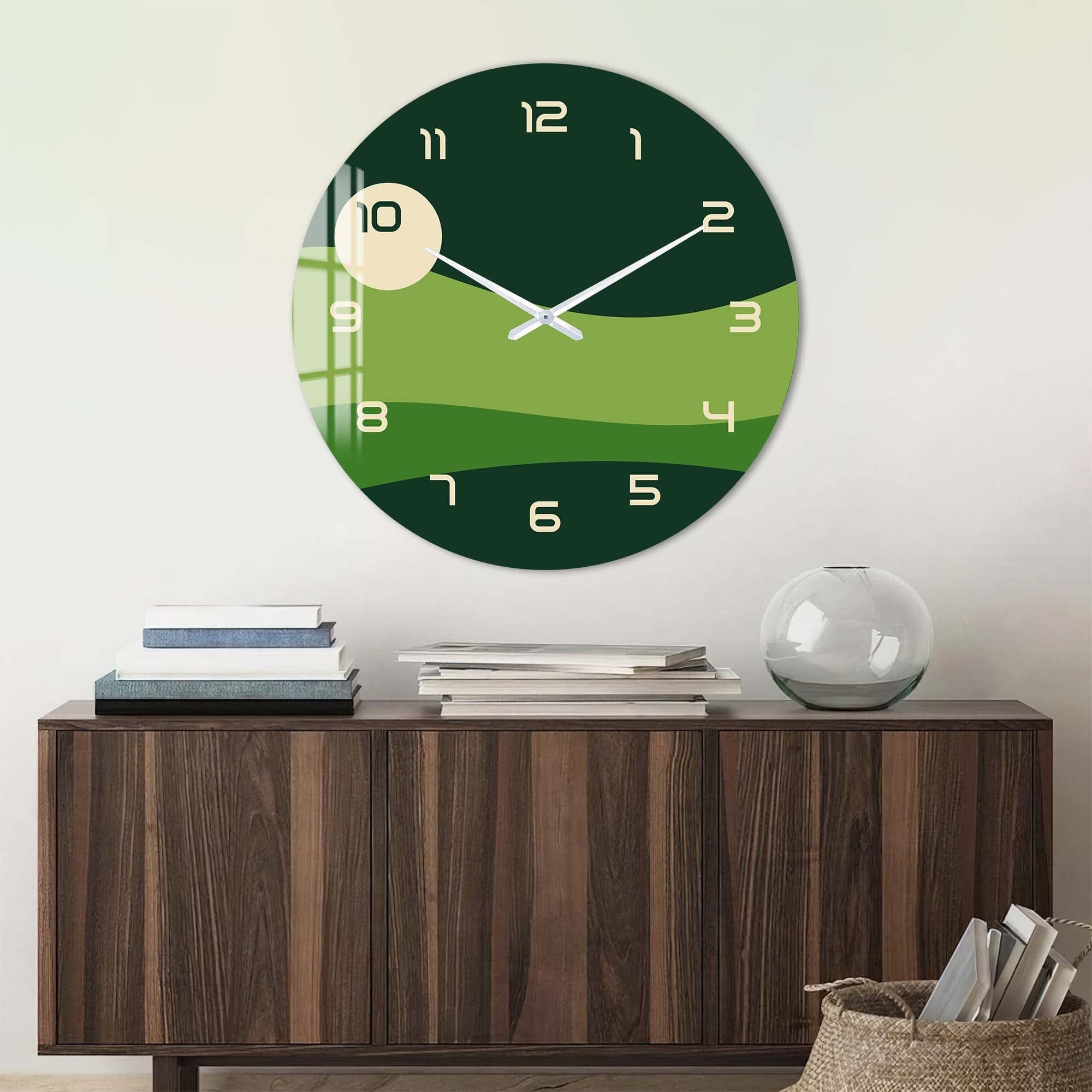 Artronauts Glass Print Green Layers - Glass Wall Clock