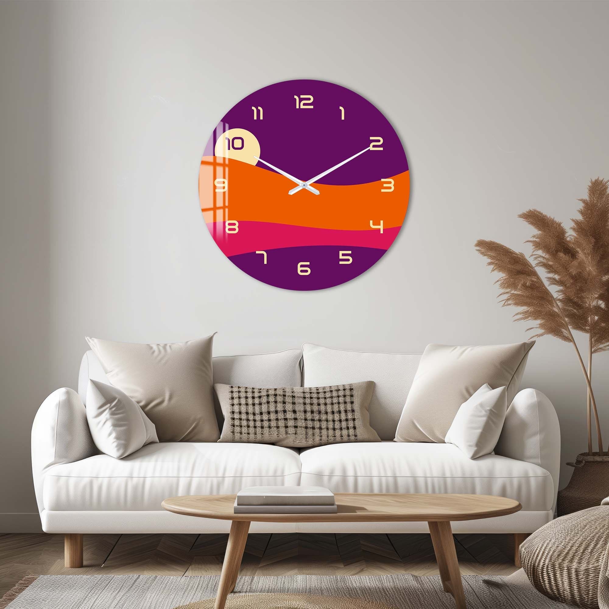 Artronauts Glass Print Pastel Sunset - Glass Wall Clock