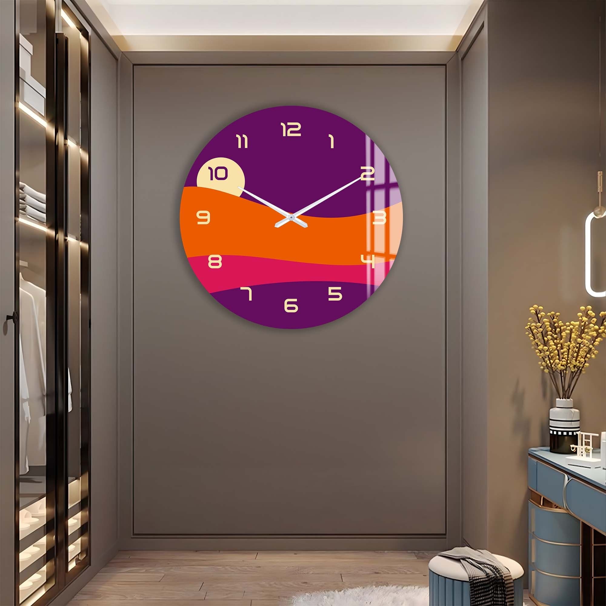 Artronauts Glass Print Pastel Sunset - Glass Wall Clock
