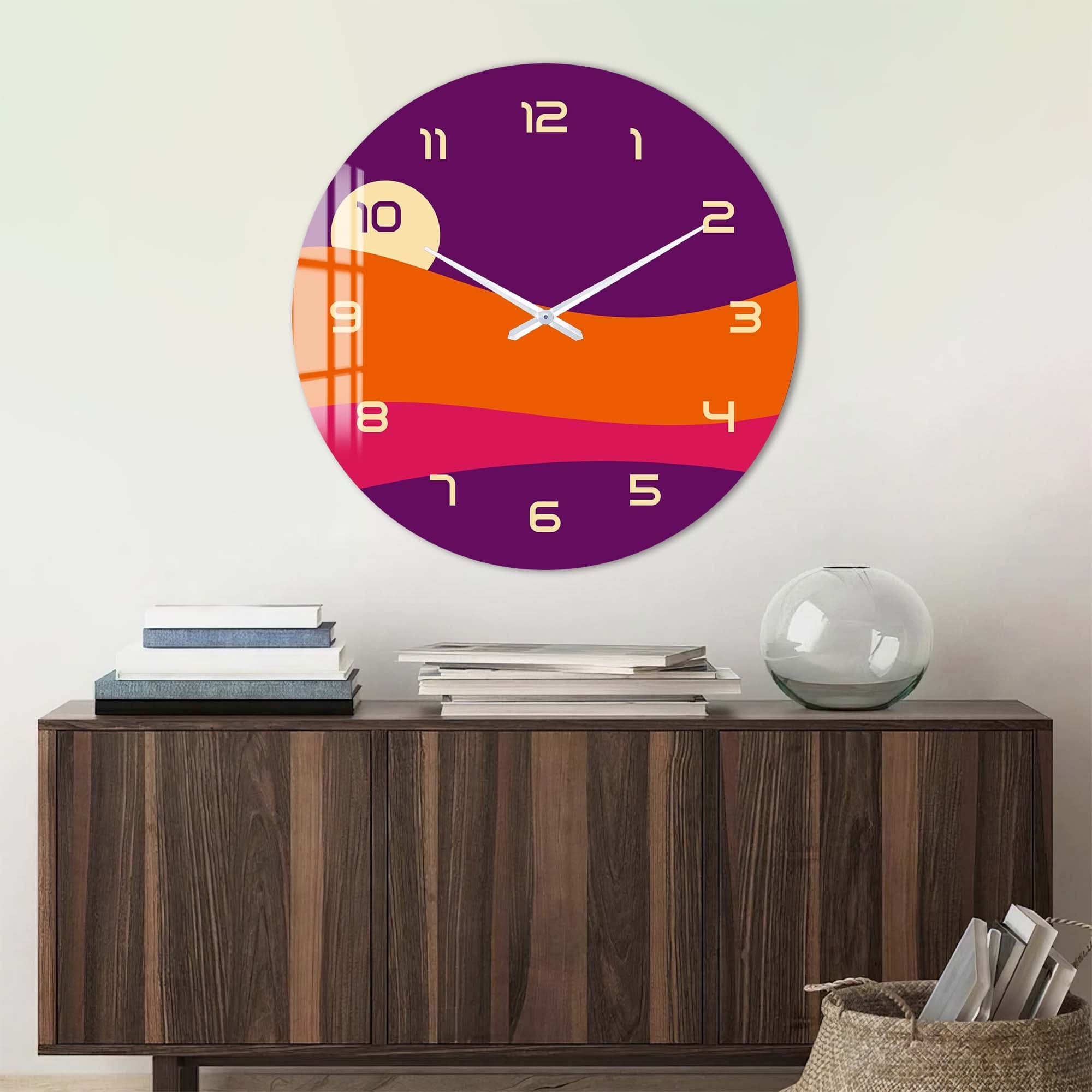 Artronauts Glass Print Pastel Sunset - Glass Wall Clock