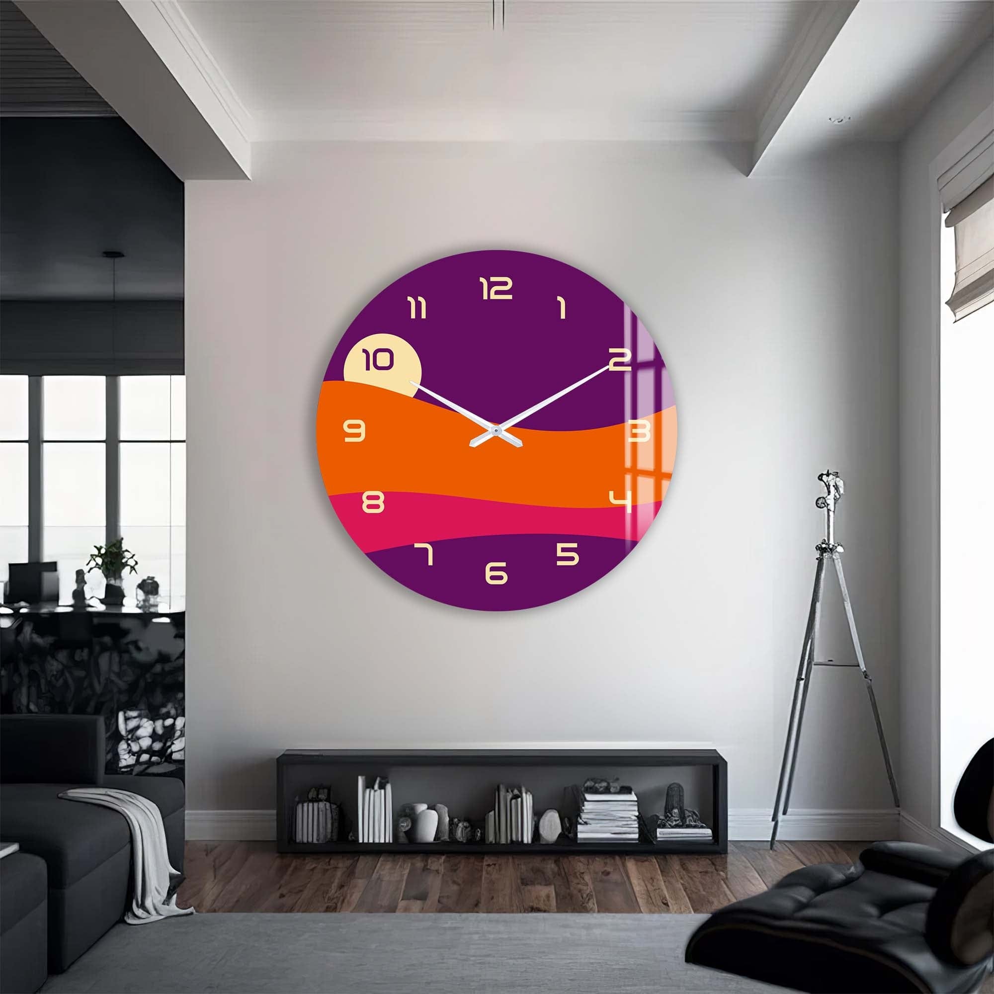 Artronauts Glass Print Pastel Sunset - Glass Wall Clock