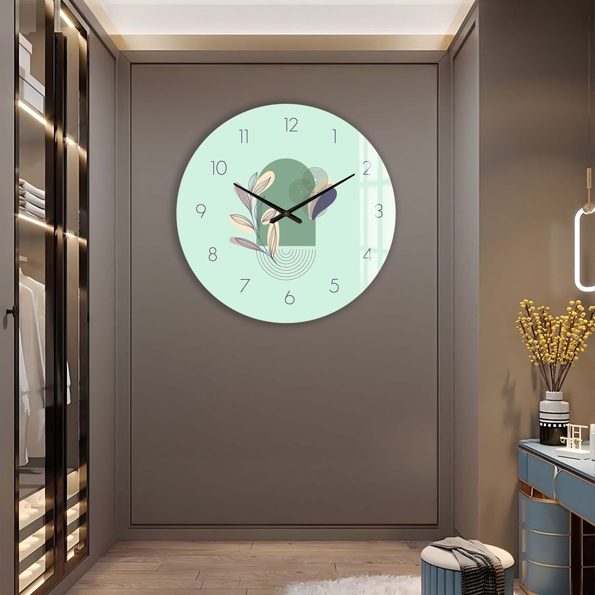 Artronauts Glass Print Lunaria Mint - Glass Wall Clock