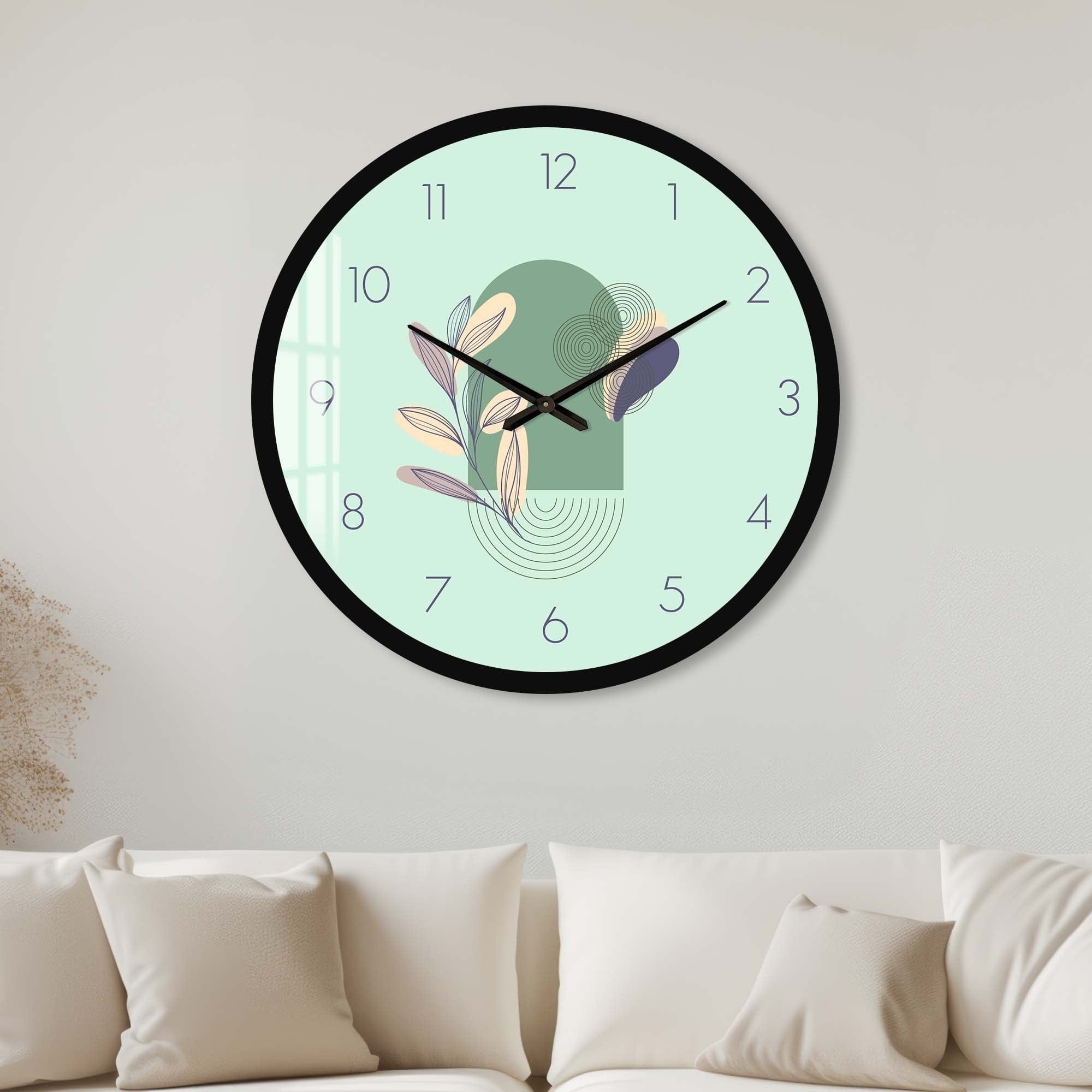 Artronauts Glass Print 40 cm ⌀ | 15.7" / Black Lunaria Mint - Glass Wall Clock