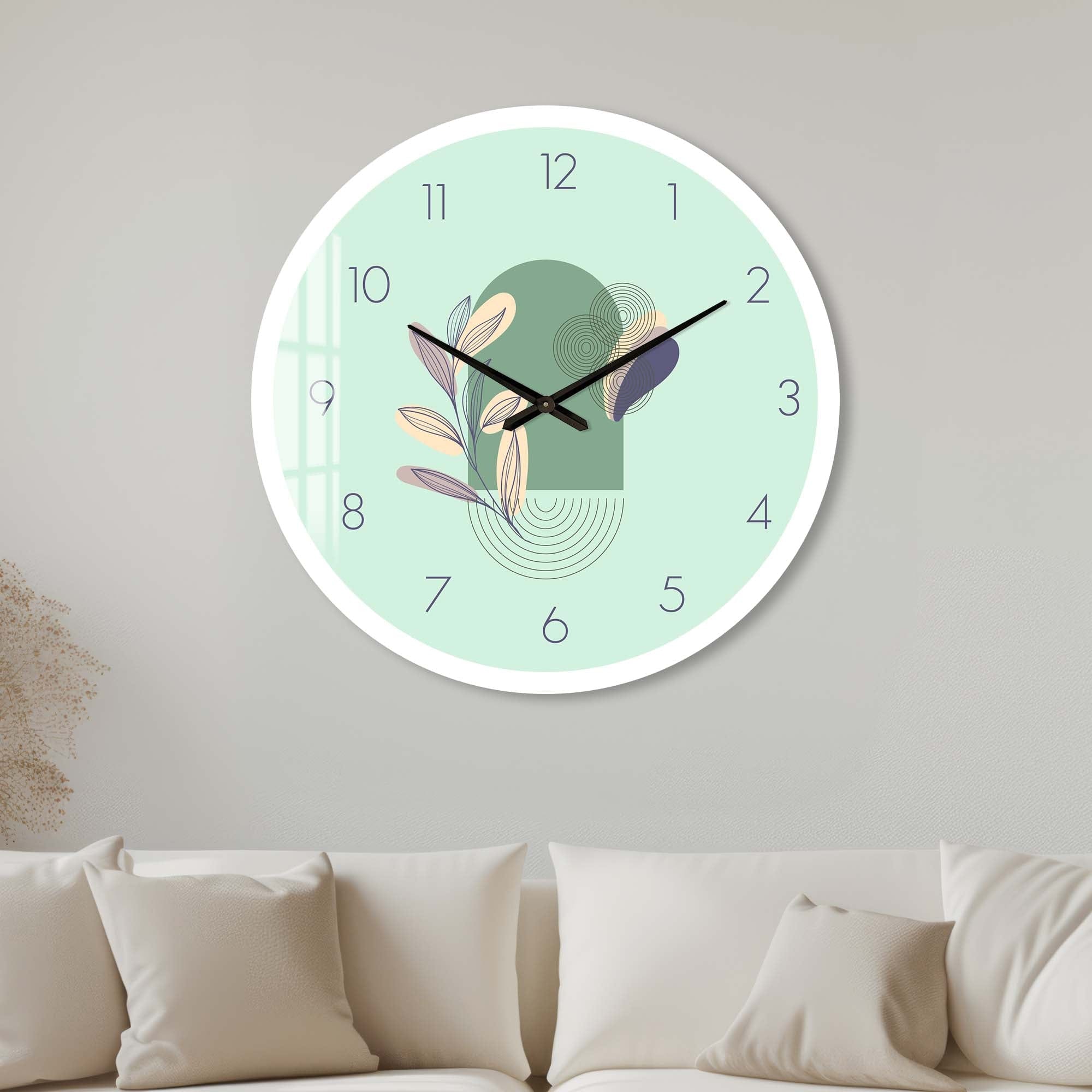 Artronauts Glass Print 40 cm ⌀ | 15.7" / White Lunaria Mint - Glass Wall Clock