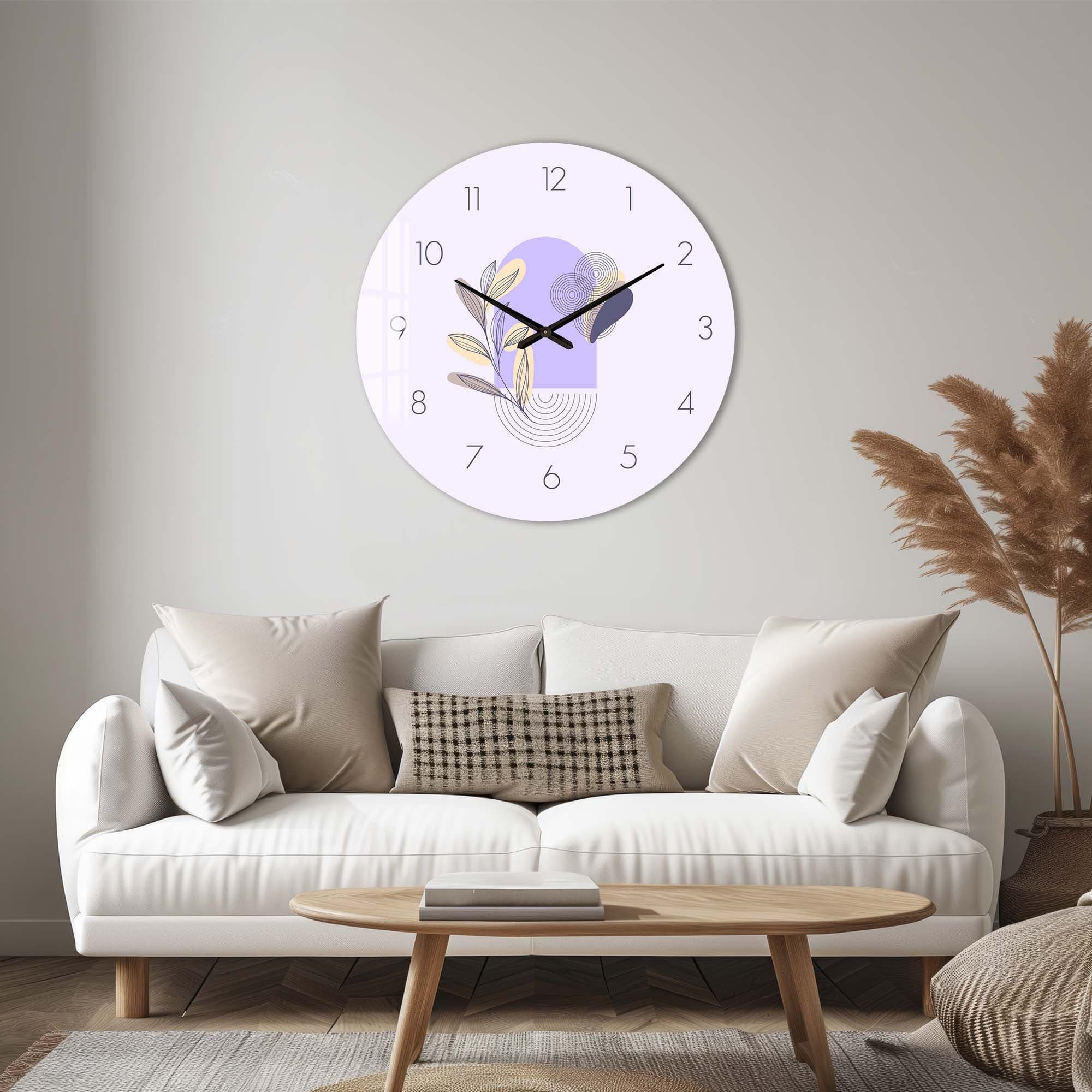 Artronauts Glass Print Lunaria Lilac - Glass Wall Clock