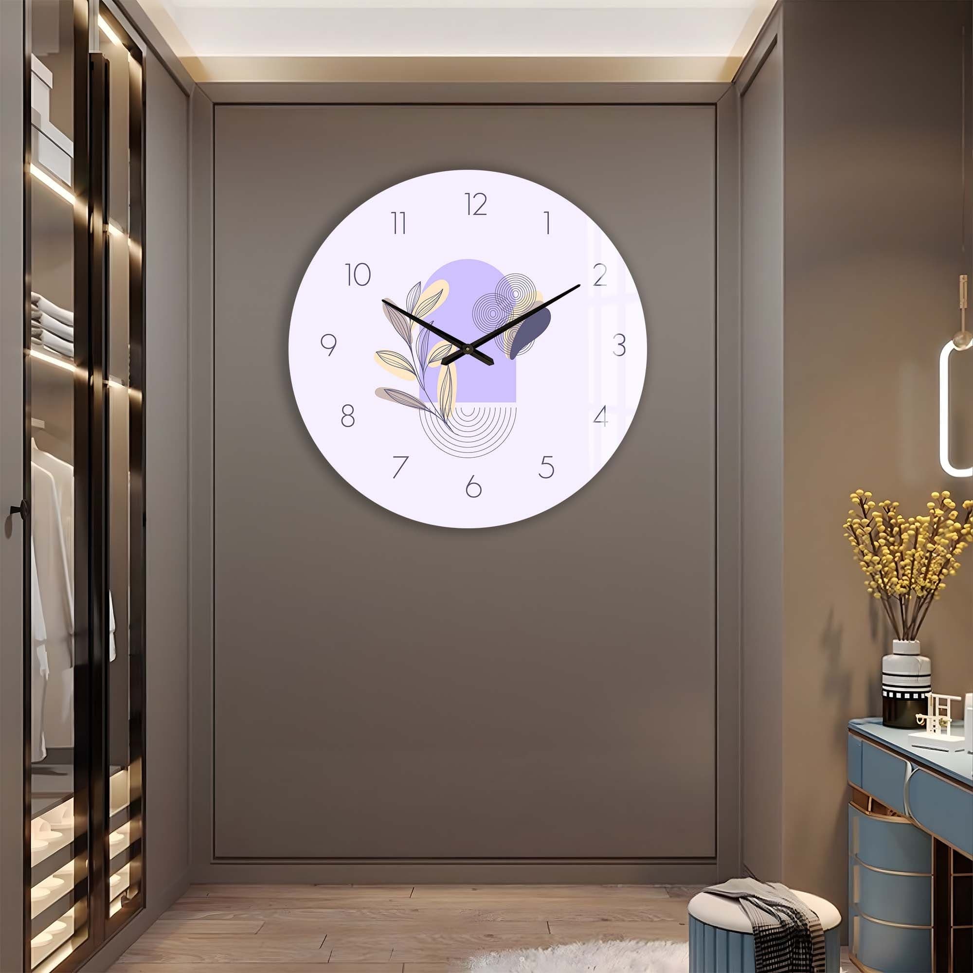 Artronauts Glass Print Lunaria Lilac - Glass Wall Clock