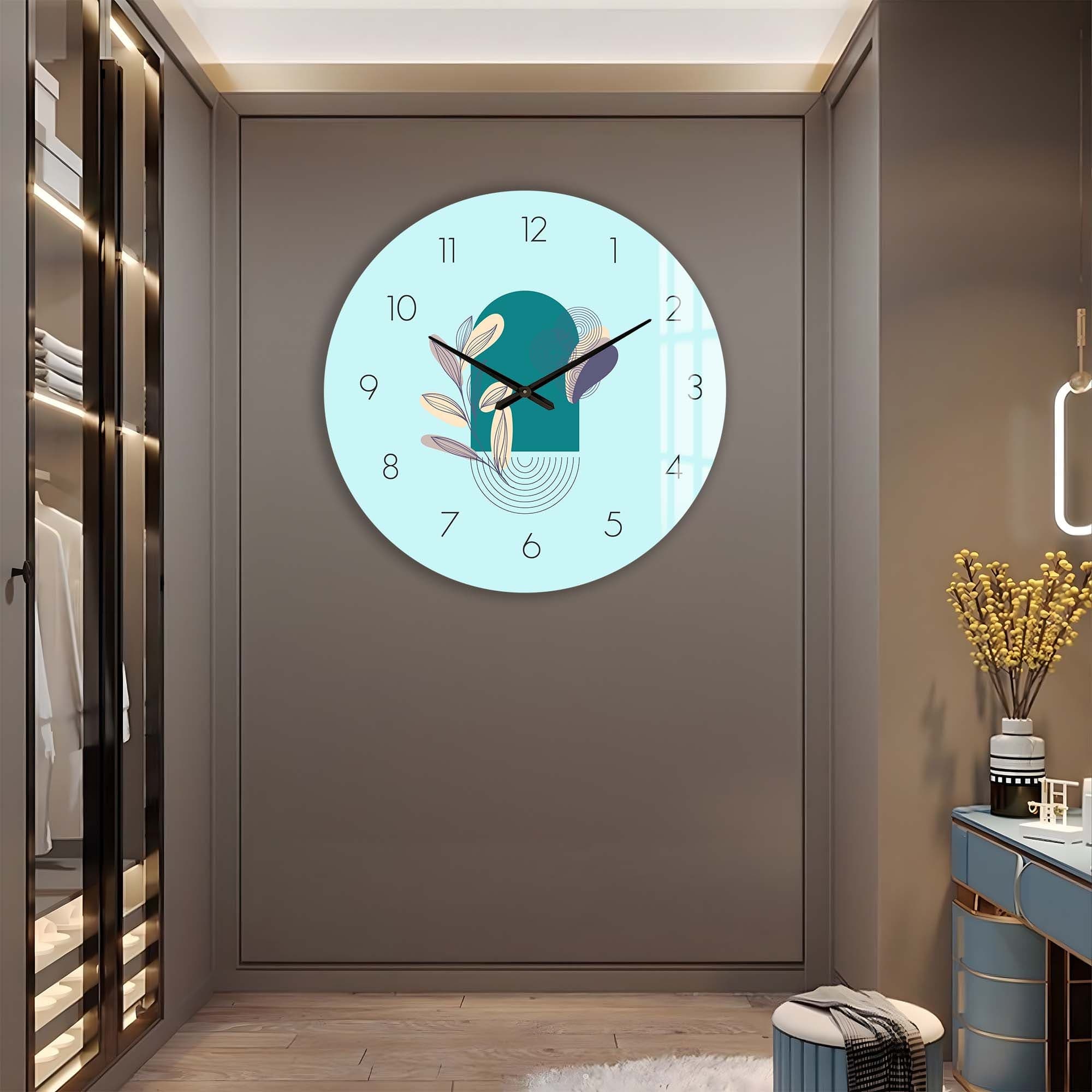 Artronauts Glass Print Lunaria Blue - Glass Wall Clock