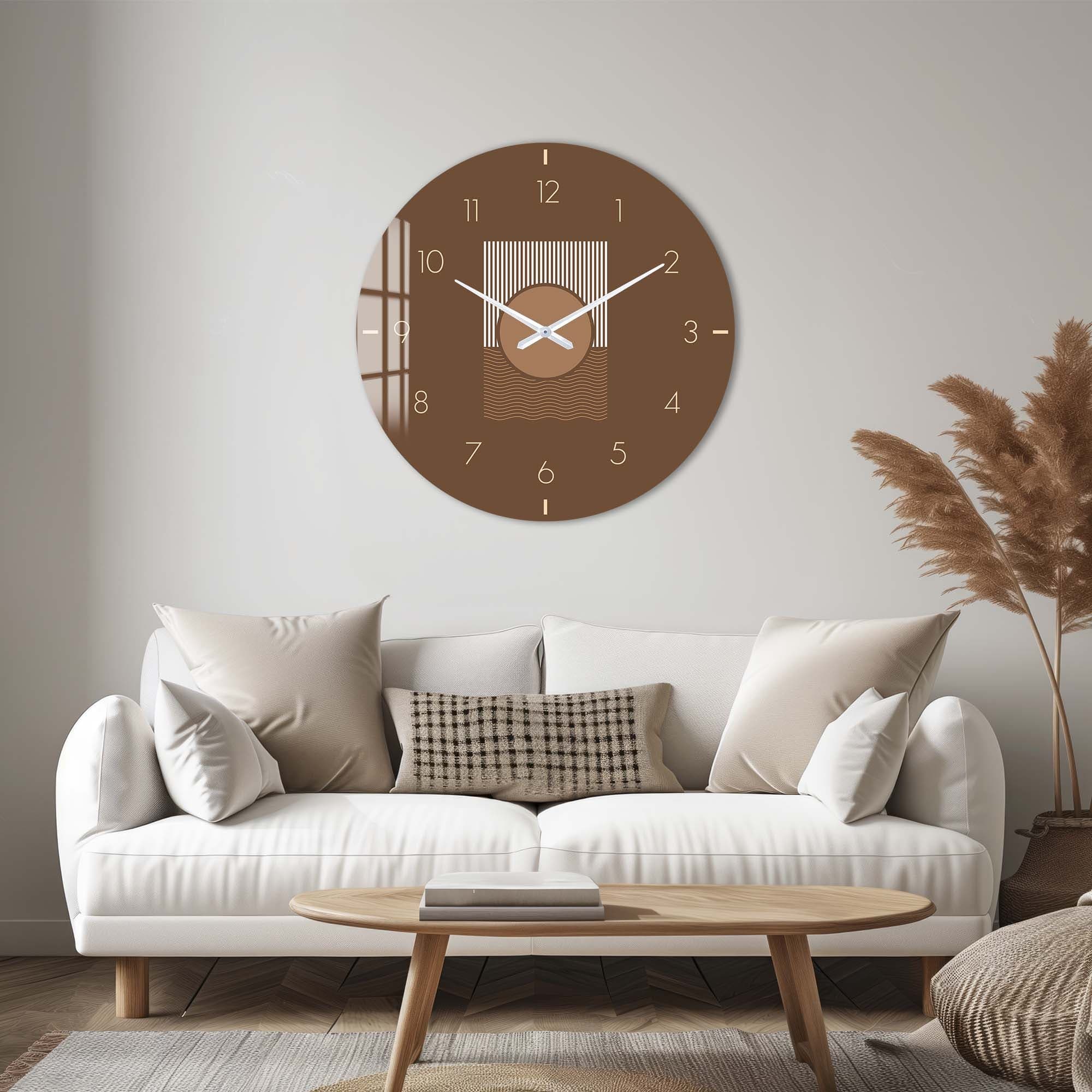 Artronauts Glass Print Soluna Rust - Glass Wall Clock