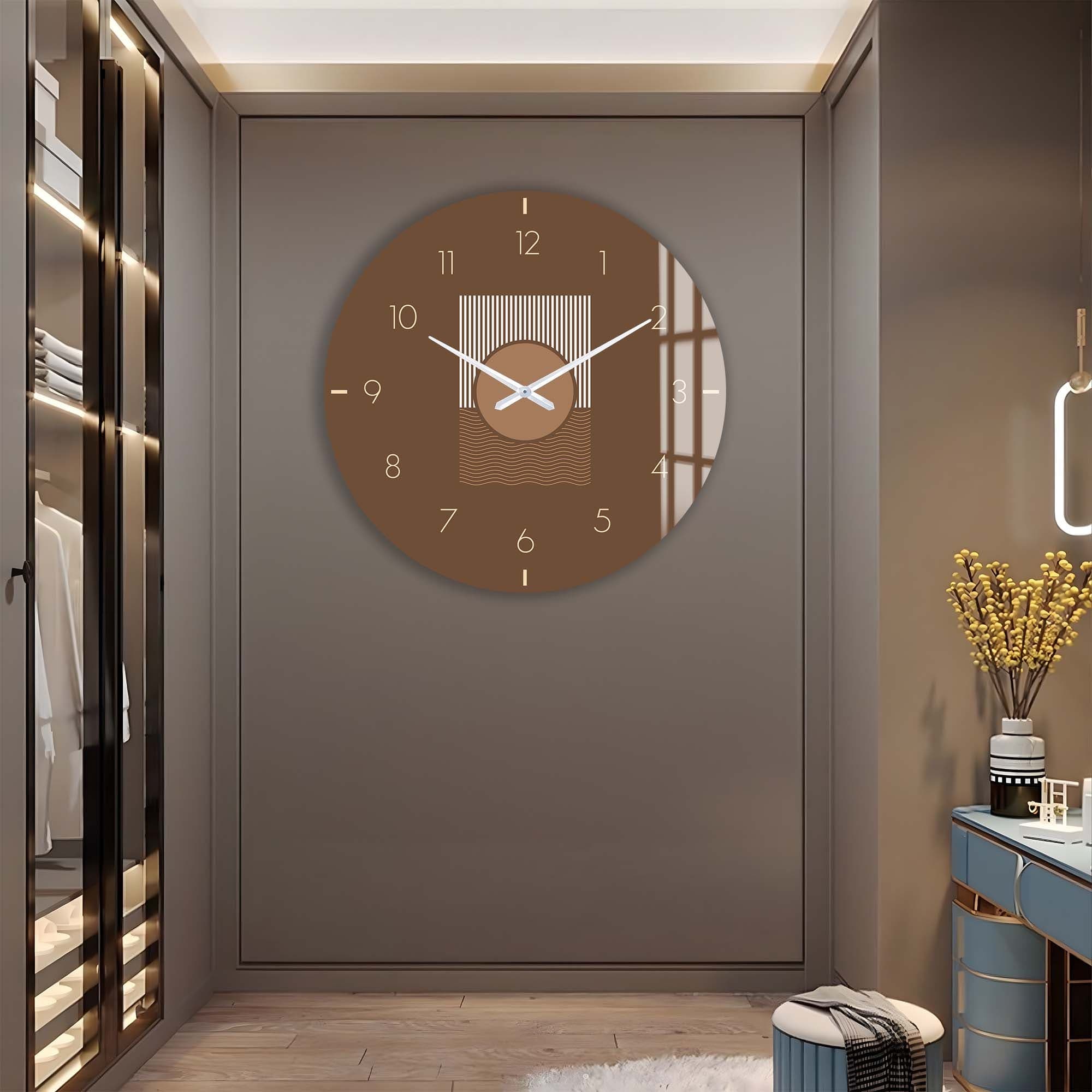 Artronauts Glass Print Soluna Rust - Glass Wall Clock