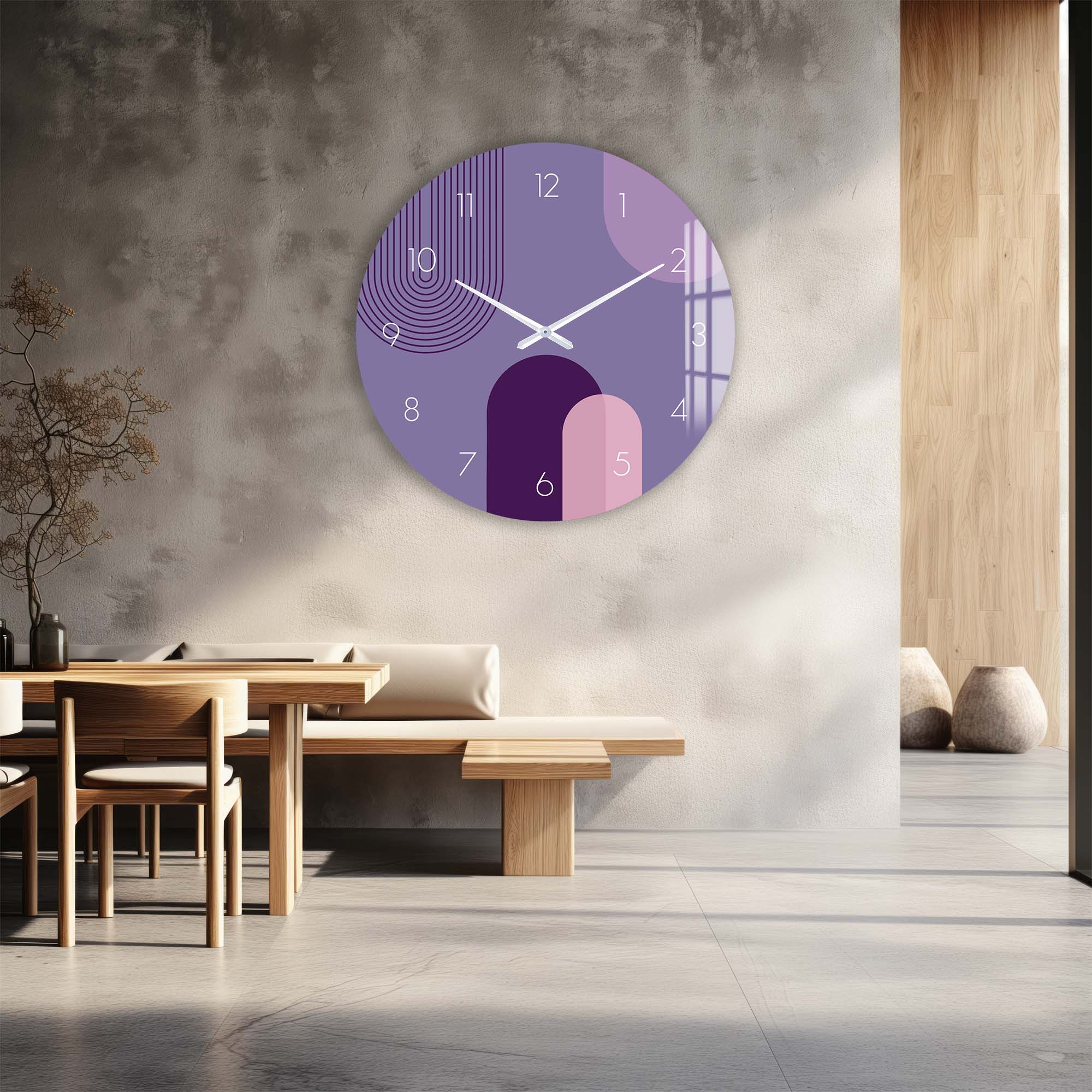 Artronauts Glass Print Puffy Purple - Glass Wall Clock