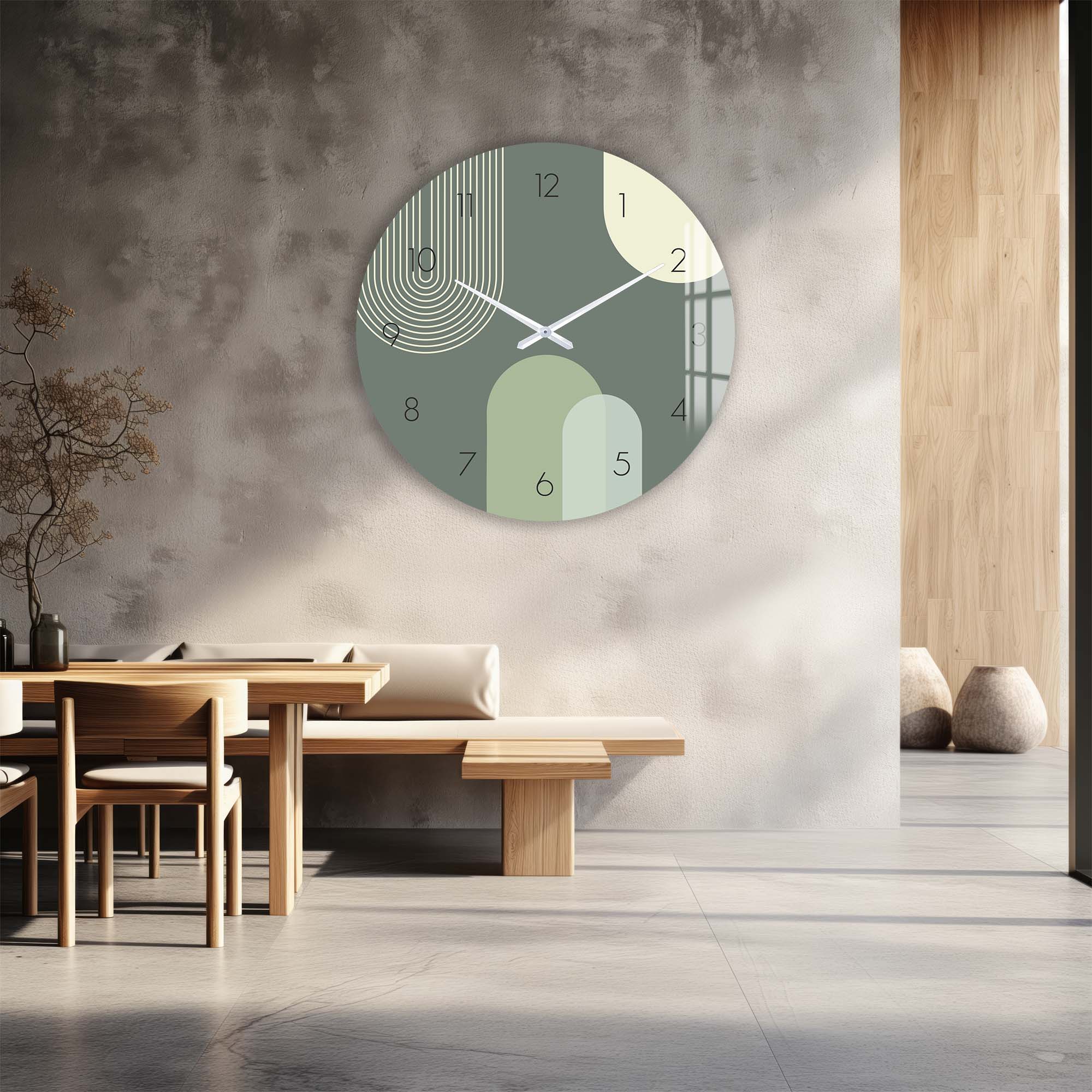 Artronauts Glass Print Puffy Khaki - Glass Wall Clock