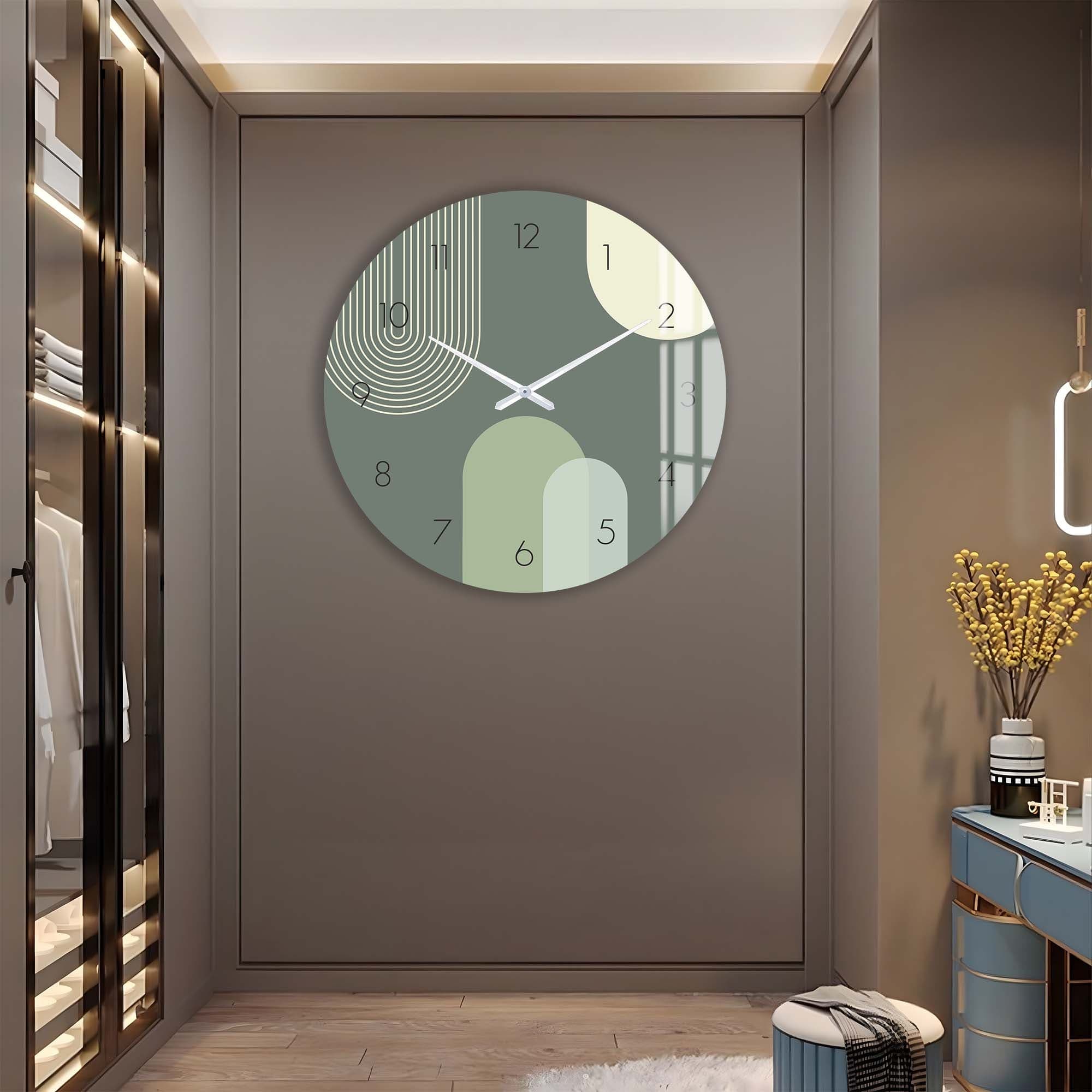 Artronauts Glass Print Puffy Khaki - Glass Wall Clock