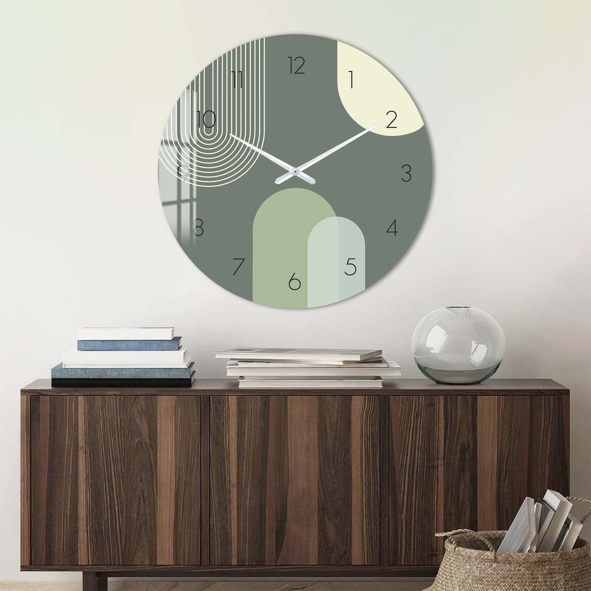 Artronauts Glass Print Puffy Khaki - Glass Wall Clock