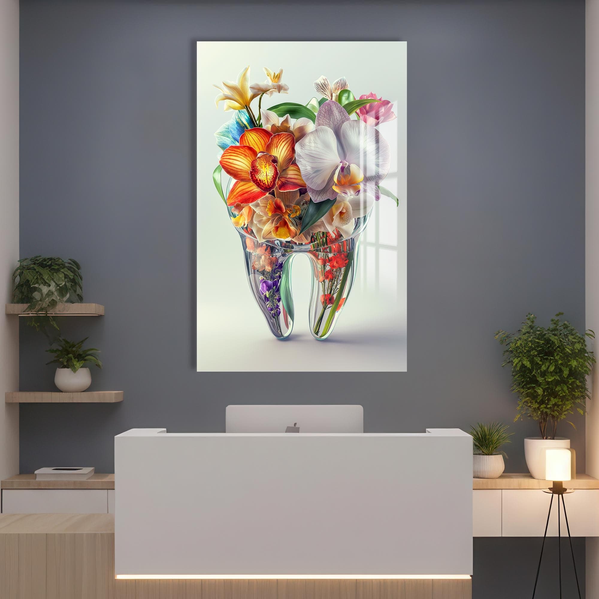 Artronauts Glass Print Floral Tooth Bouquet - Tempered Glass Wall Art