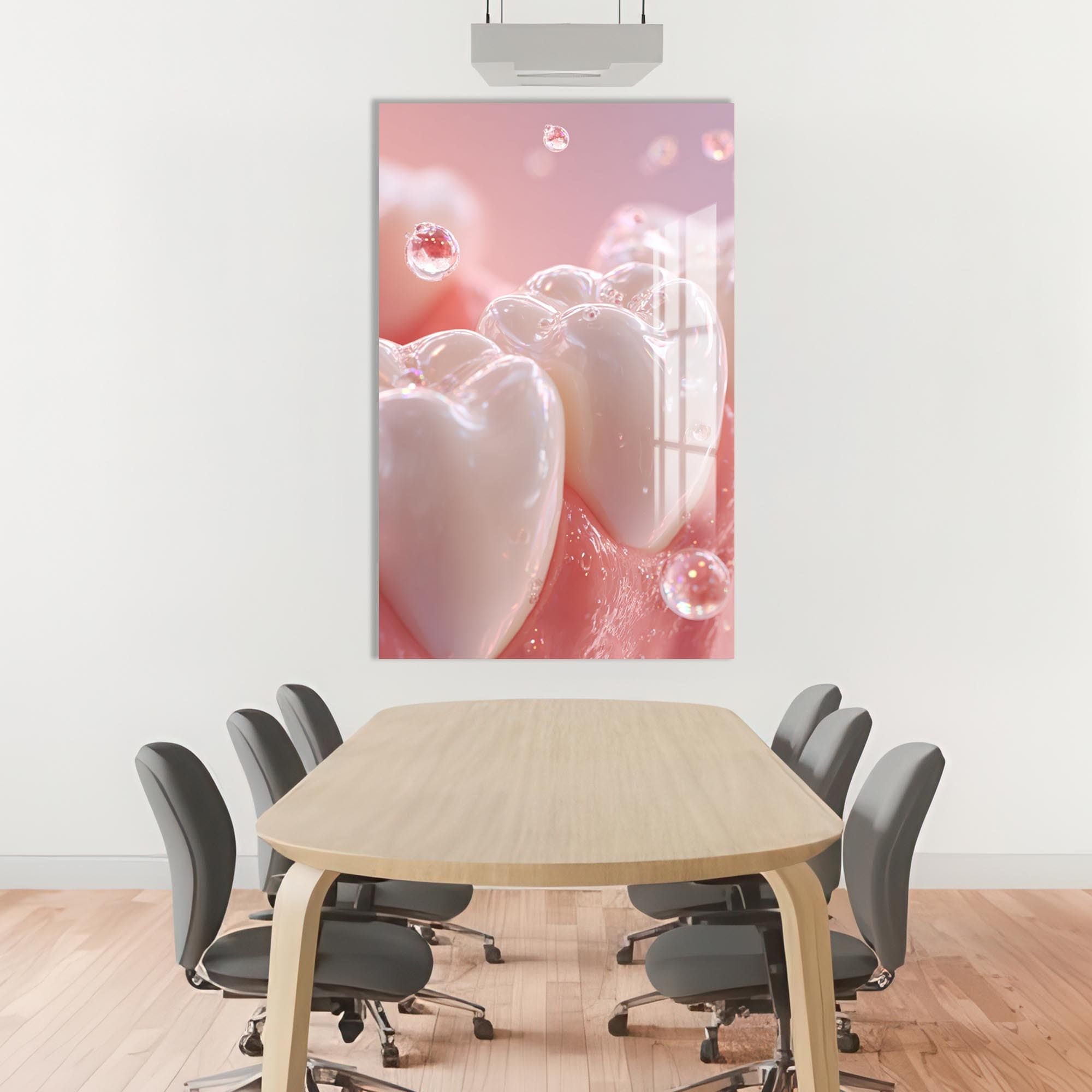 Artronauts Glass Print Pearl Teeth Glow - Tempered Glass Wall Art