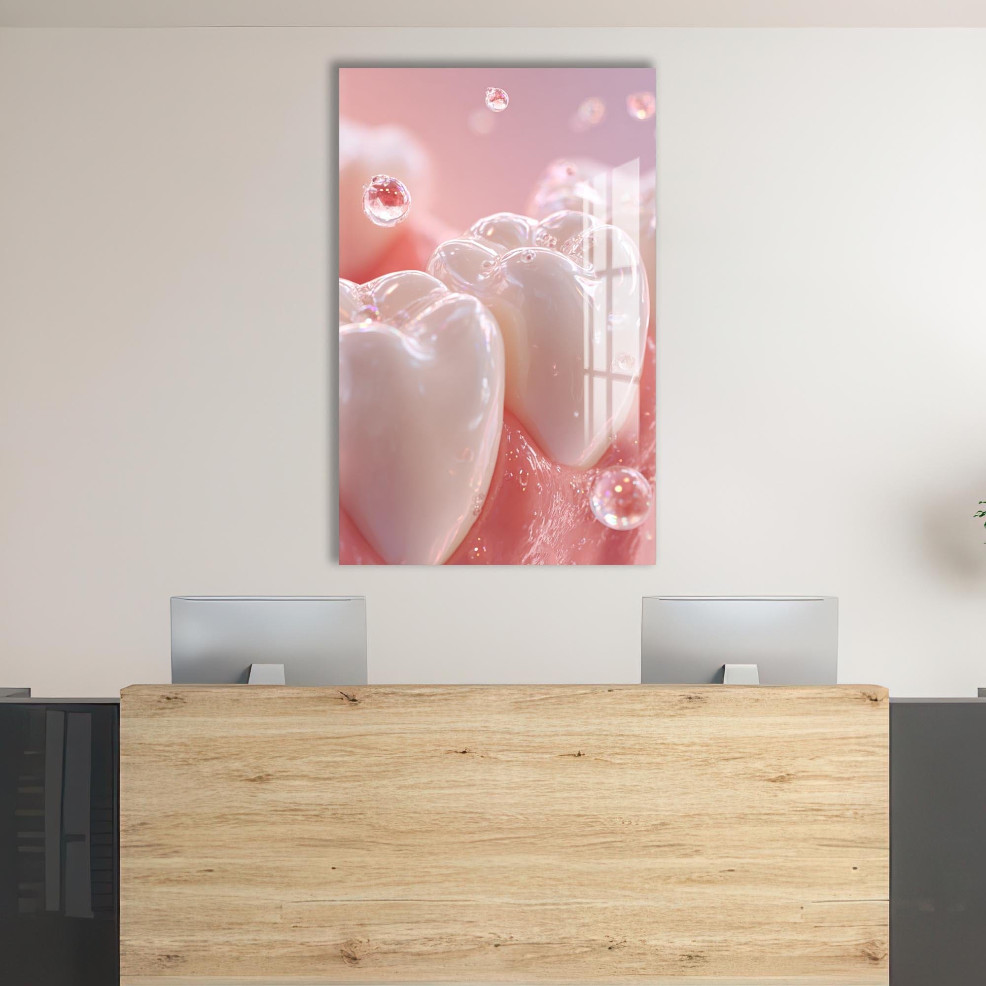 Artronauts Glass Print Pearl Teeth Glow - Tempered Glass Wall Art