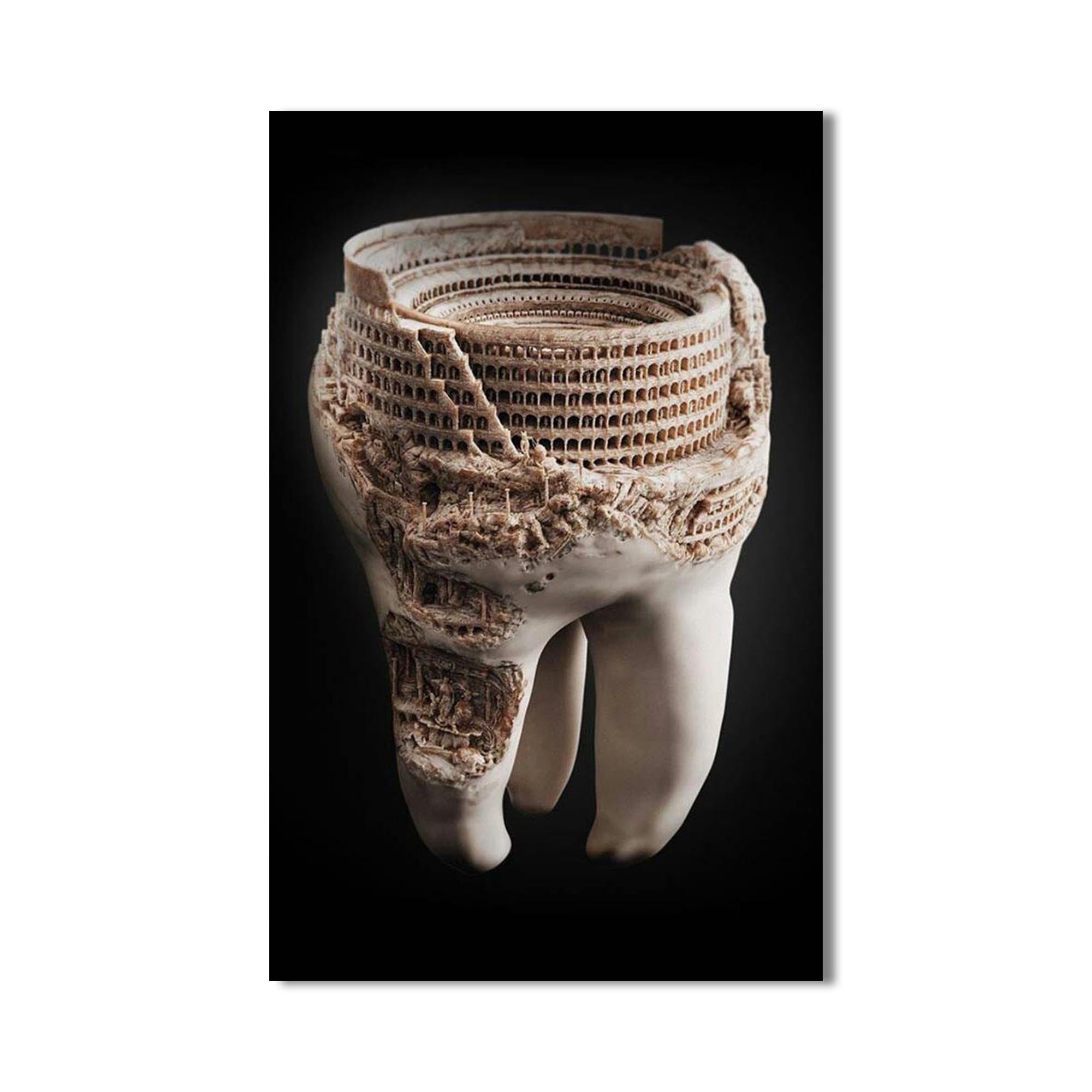 Artronauts Glass Print Colosseum Tooth Art - Tempered Glass Wall Art