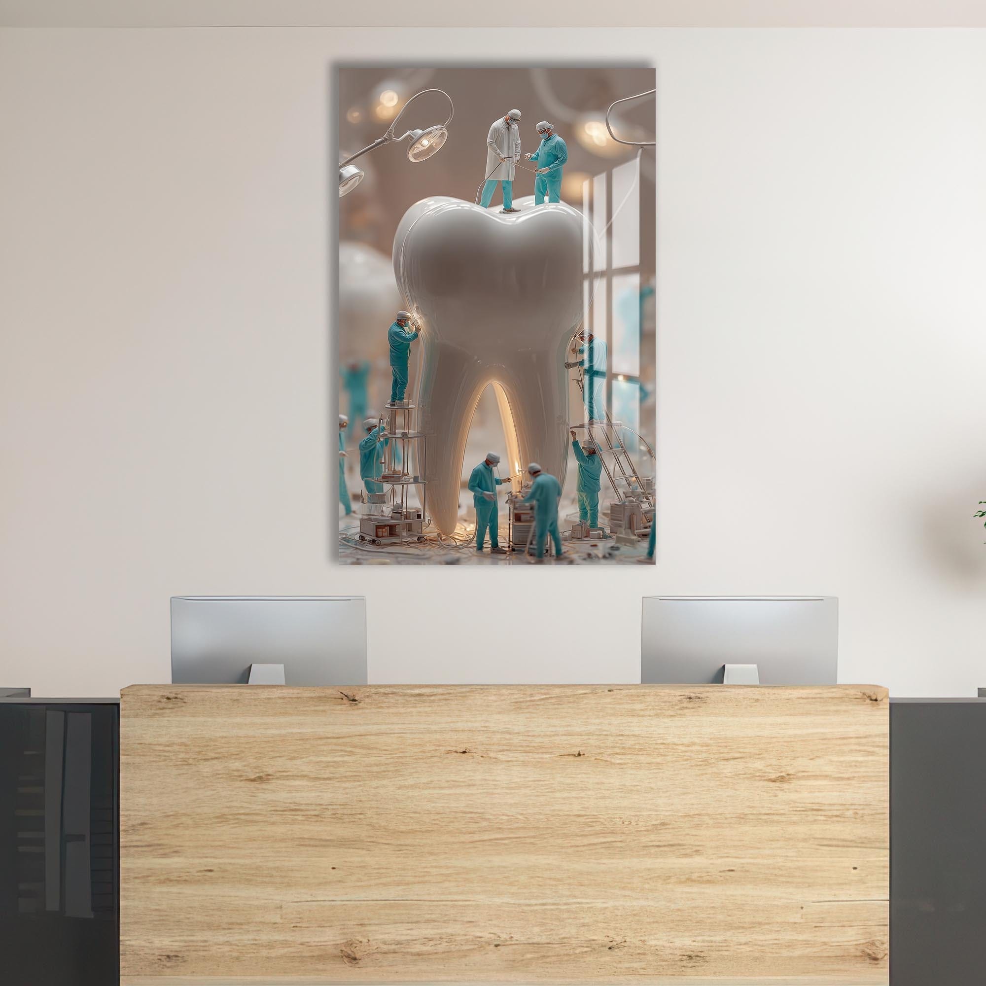 Artronauts Glass Print Dentist Team Sculpture - Tempered Glass Wall Art