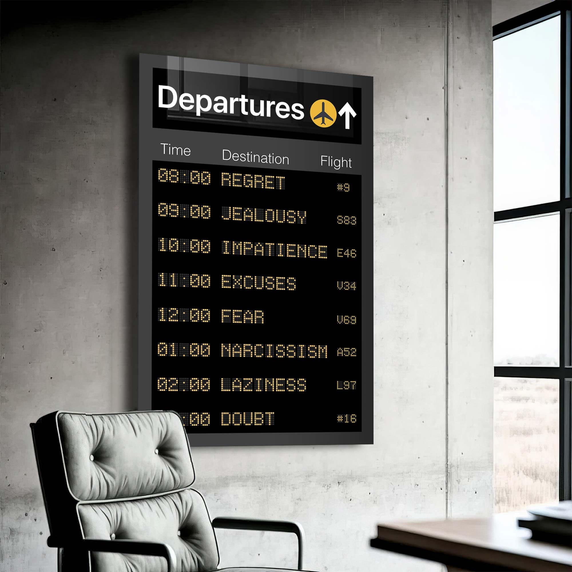 Artronauts Glass Print Departures - Tempered Glass Wall Art