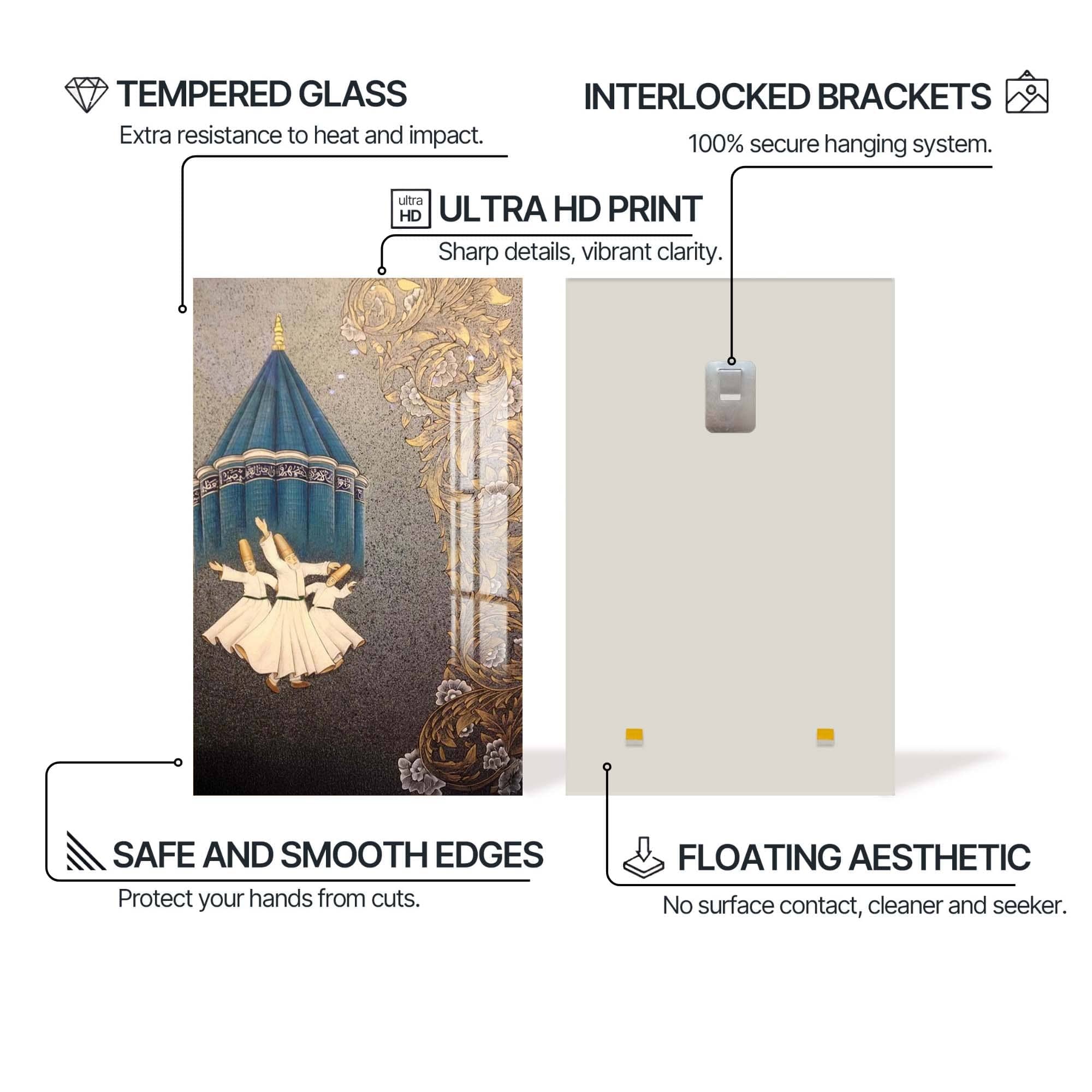 Artronauts Glass Print Whirling Dervish- Islamic Tempered Glass Wall Art