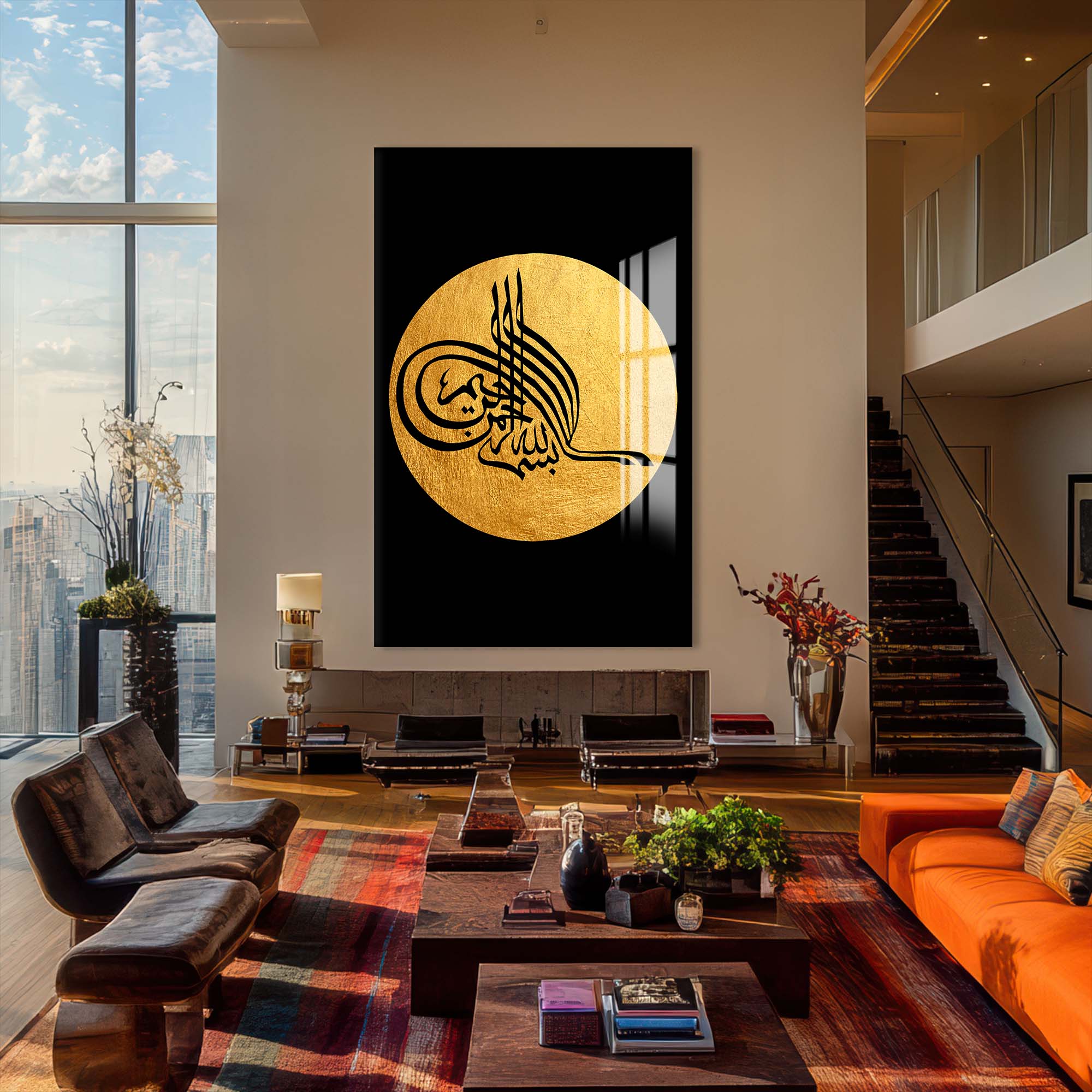 Artronauts Glass Print Allah Calligraphy- Islamic Tempered Glass Wall Art