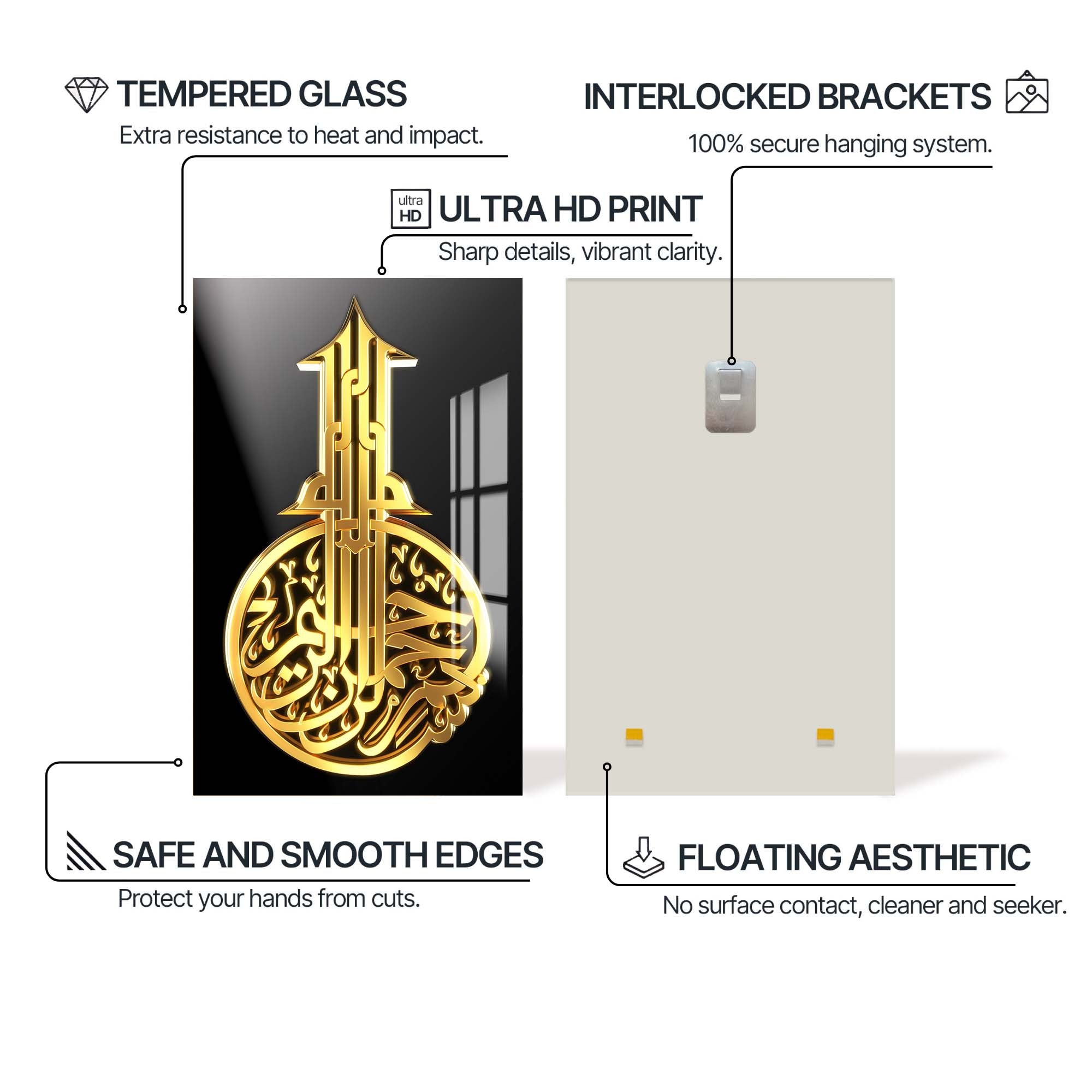 Artronauts Glass Print Quranic Verse- Islamic Tempered Glass Wall Art