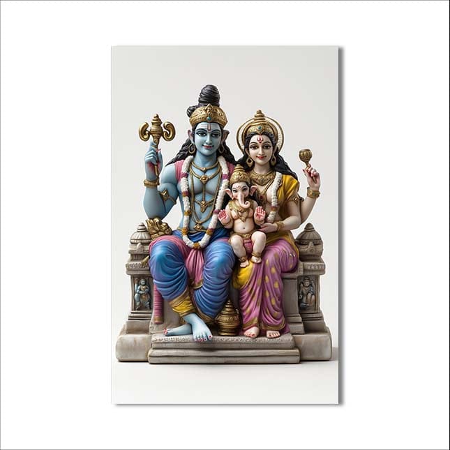 Artronauts Glass Print Divine Family- Hinduism Tempered Glass Wall Art