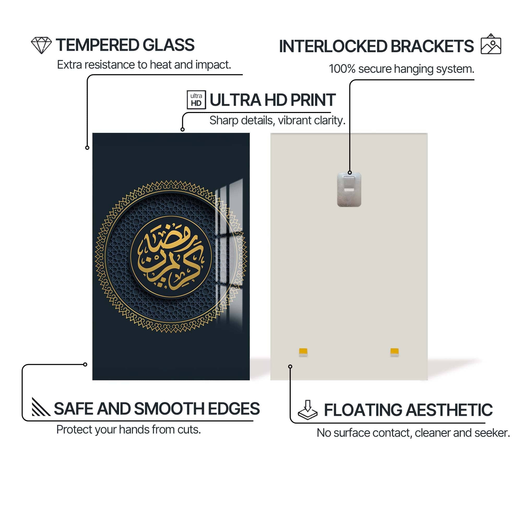 Artronauts Glass Print Divine Light- Islamic Tempered Glass Wall Art