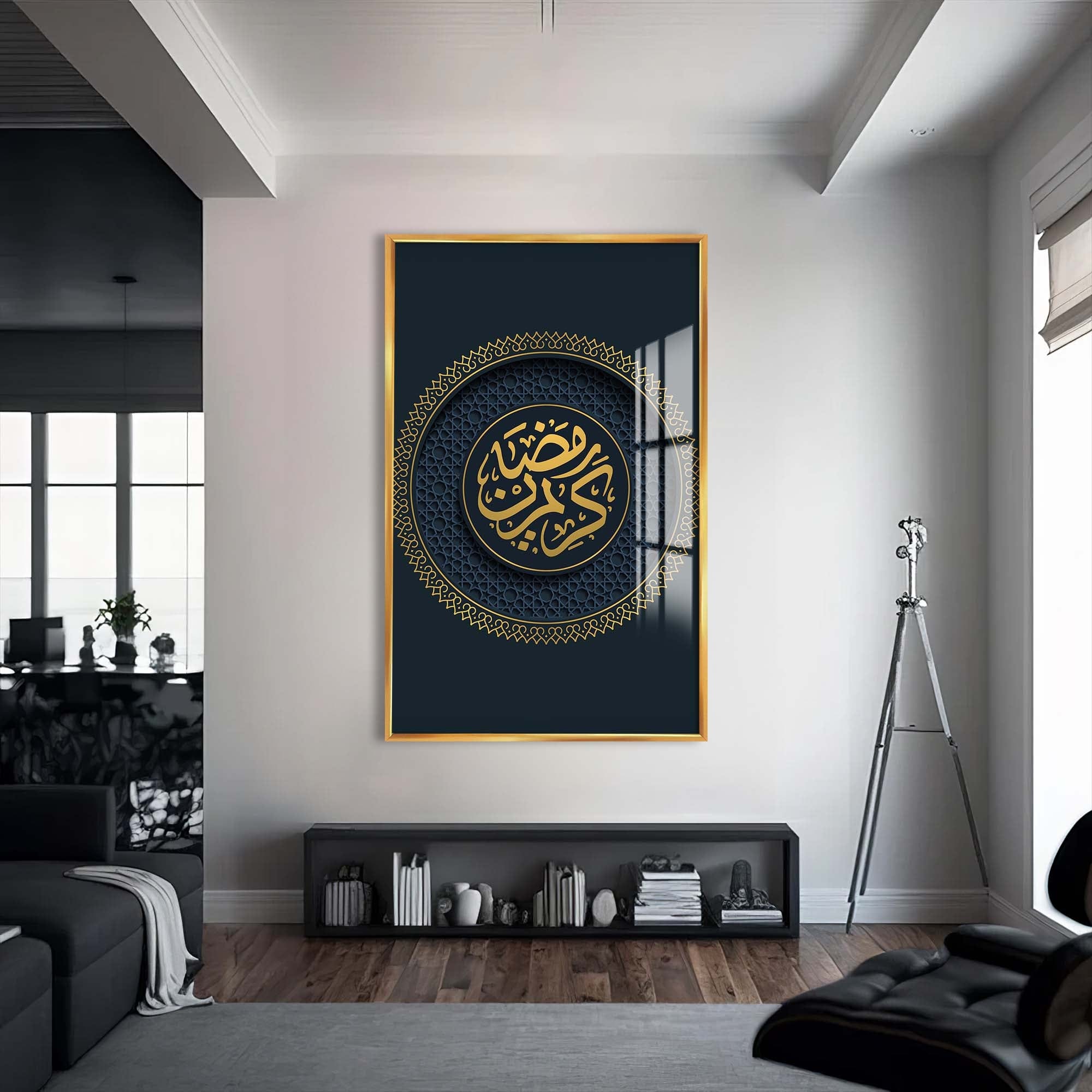 Artronauts Glass Print S | 72x46 cm | 28.3"x18.1" / Gold Divine Light- Islamic Tempered Glass Wall Art