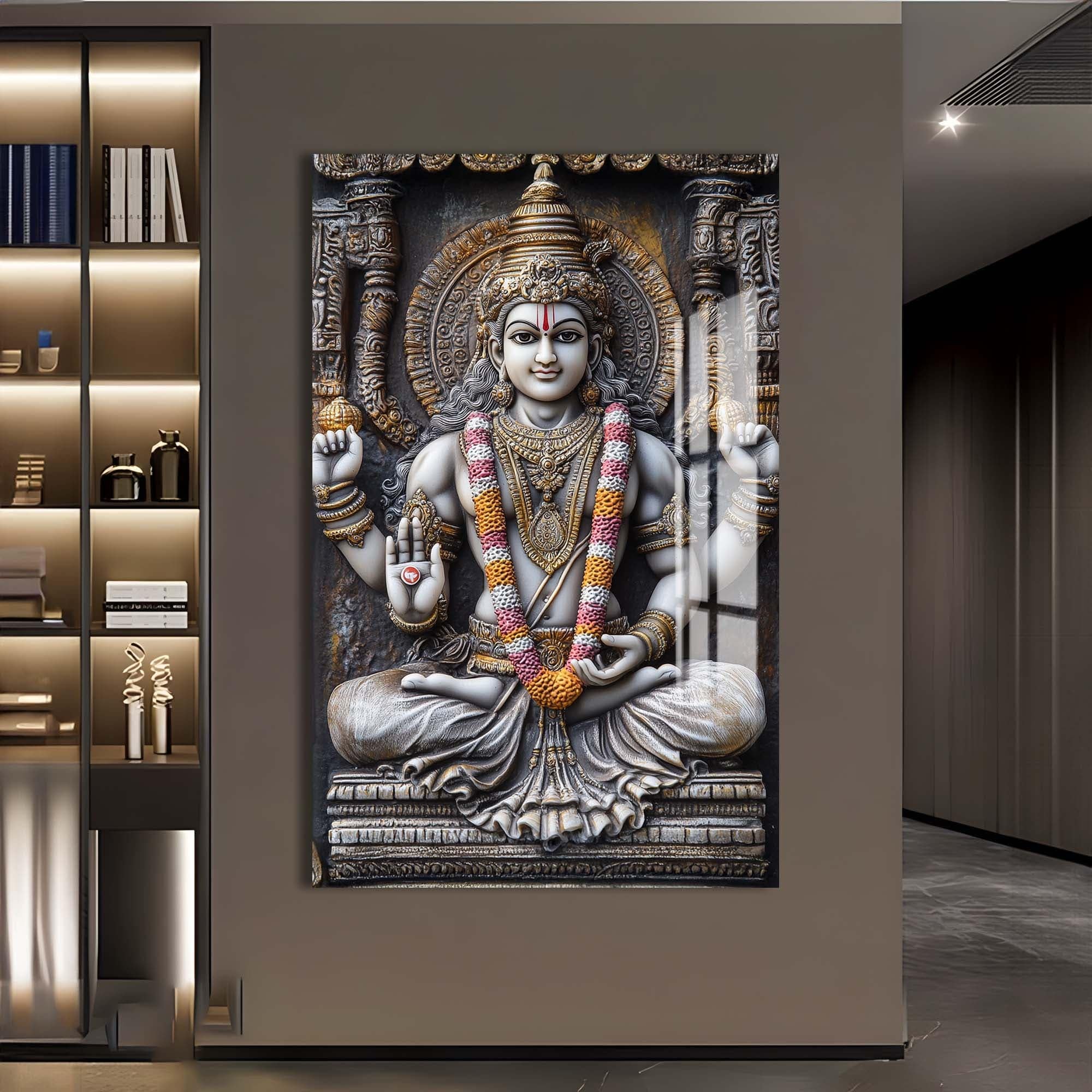 Artronauts Glass Print Eternal Vishnu- Hinduism Tempered Glass Wall Art