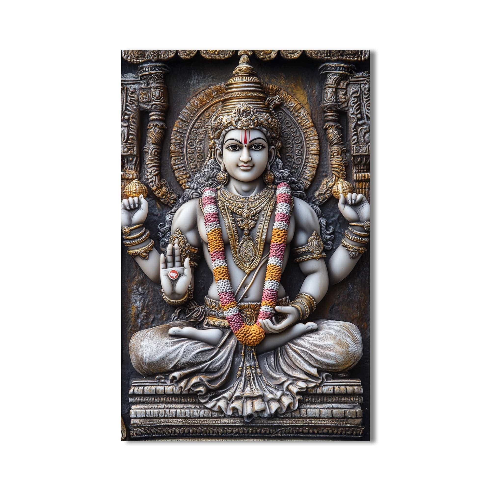 Artronauts Glass Print Eternal Vishnu- Hinduism Tempered Glass Wall Art