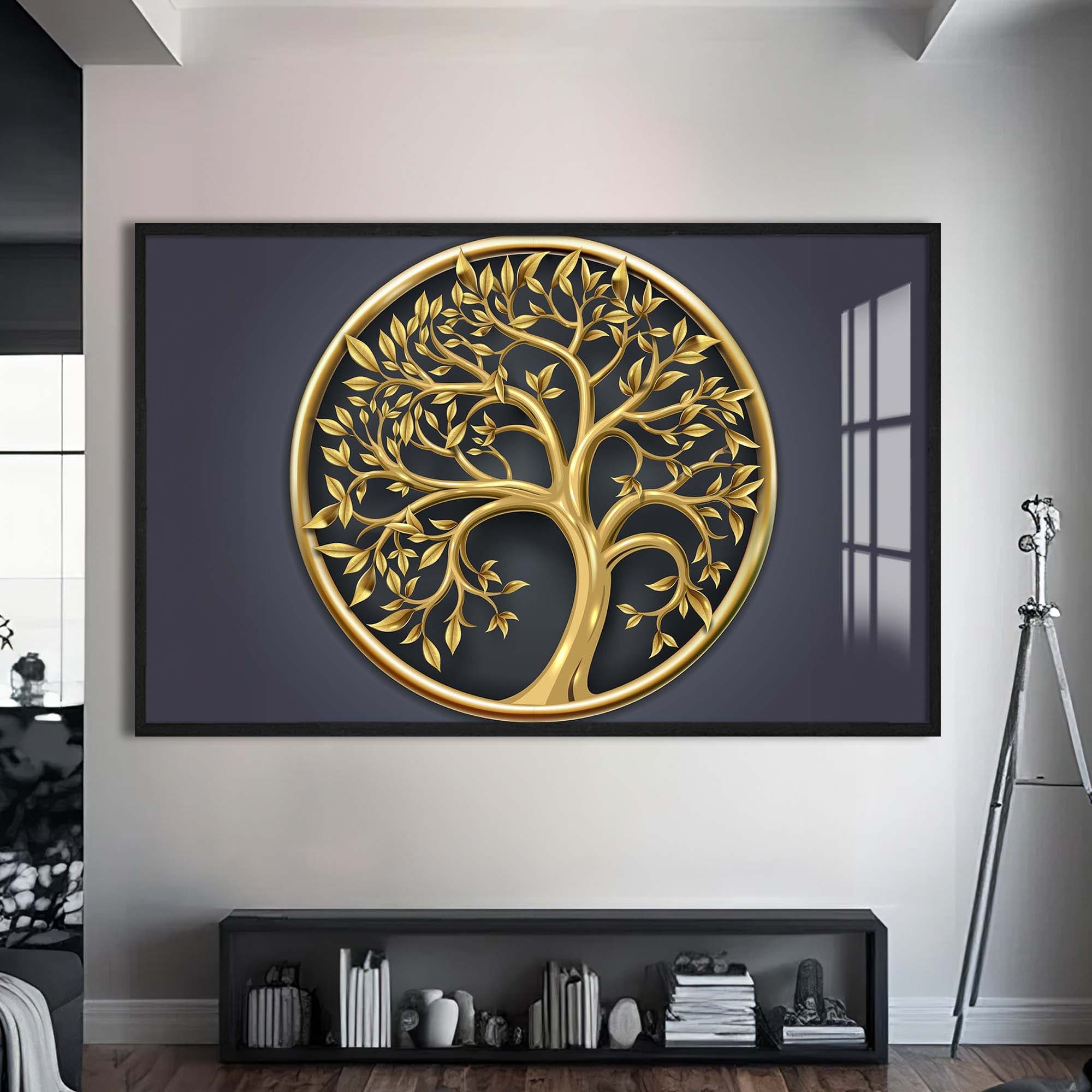 Artronauts Glass Print S | 72x46 cm | 28.3"x18.1" / Black Sacred Roots- Tempered Glass Wall Art