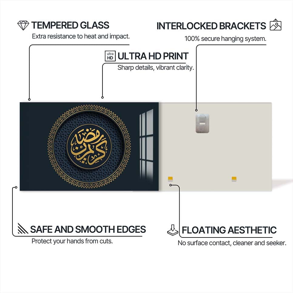 Artronauts Glass Print Allah & Rasul- Islamic Tempered Glass Wall Art