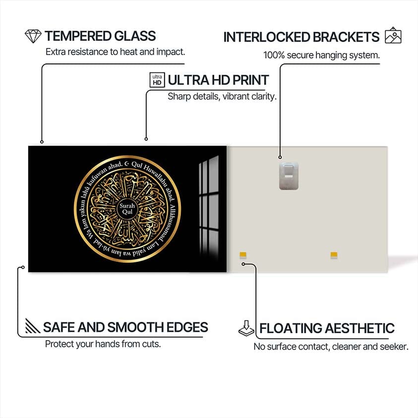 Artronauts Glass Print Sacred Balance- Islamic Tempered Glass Wall Art