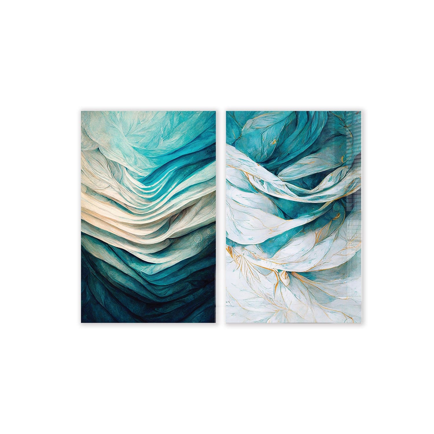 Artronauts Glass Print 140x110 cm | 55.5"x43.5" Abstract Blue Waves