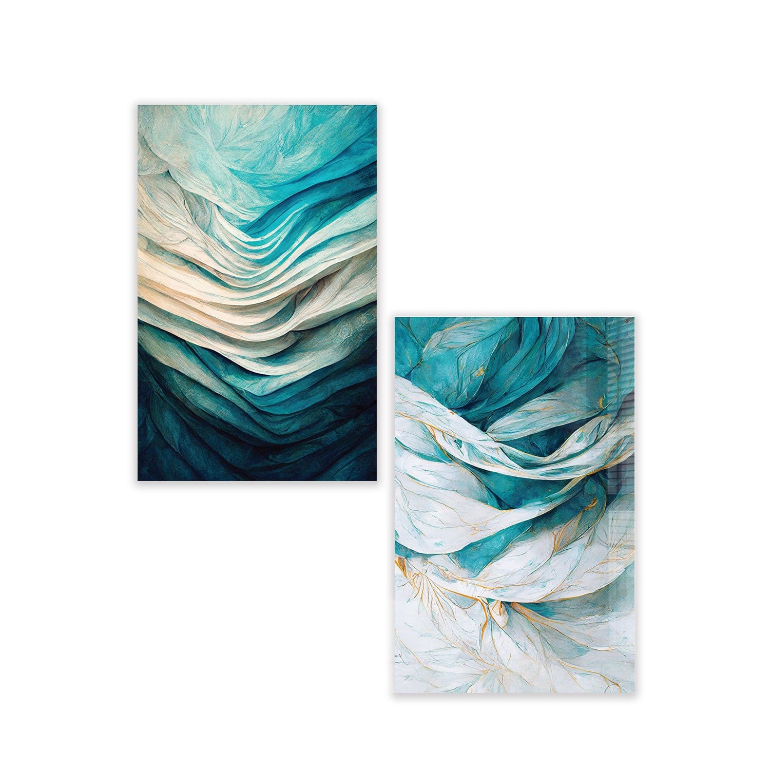 Artronauts Glass Print 140x110 cm | 55.5"x43.5" Abstract Blue Waves