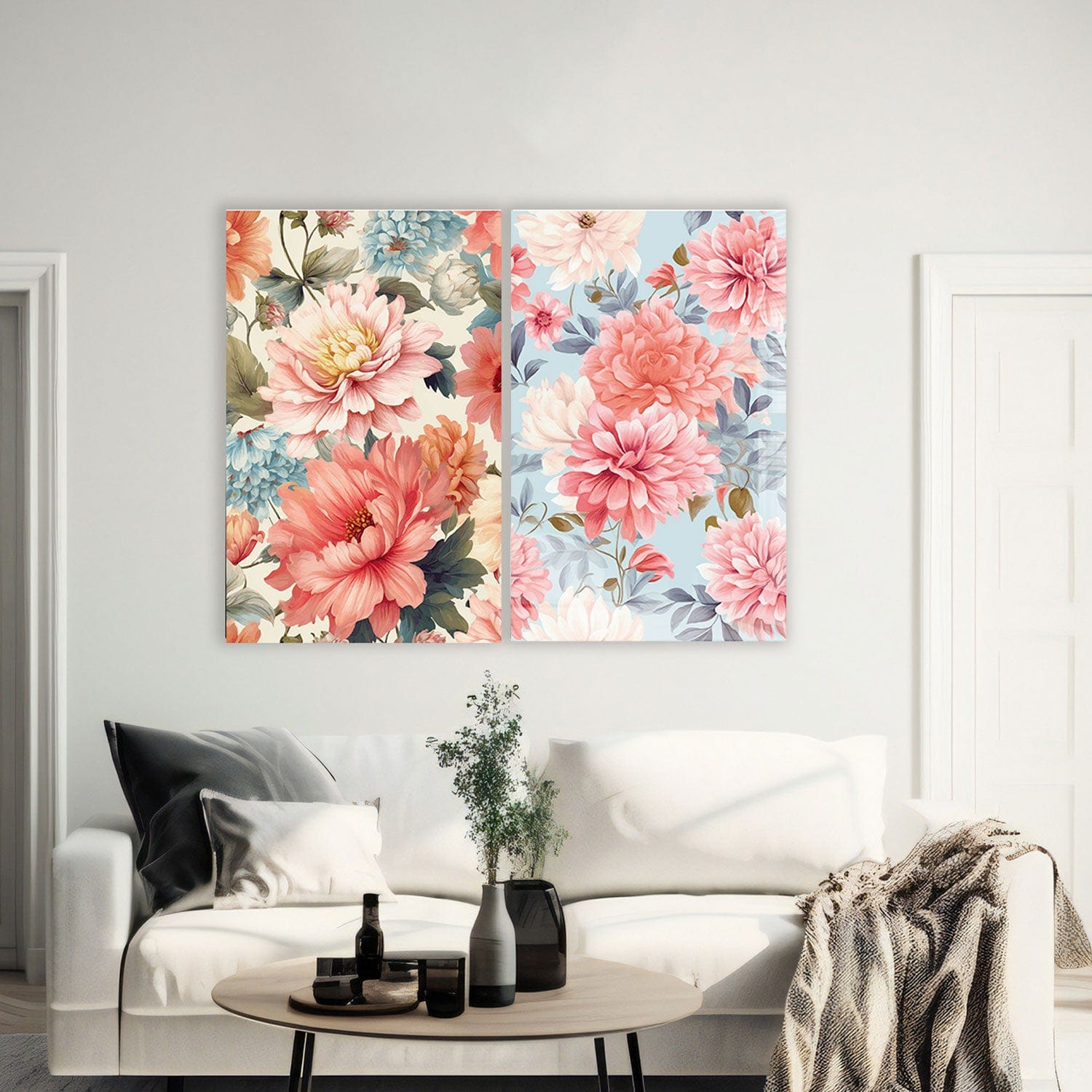 Artronauts Glass Print 140x110 cm | 55.5"x43.5" Happy Flowers