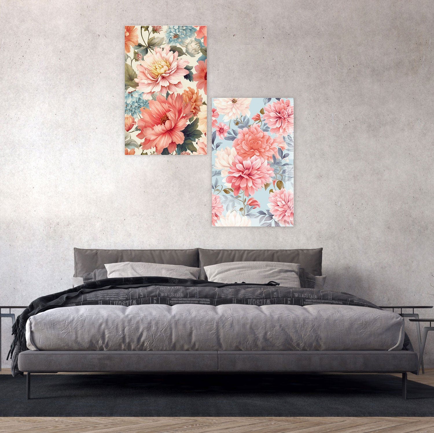 Artronauts Glass Print 140x110 cm | 55.5"x43.5" Happy Flowers