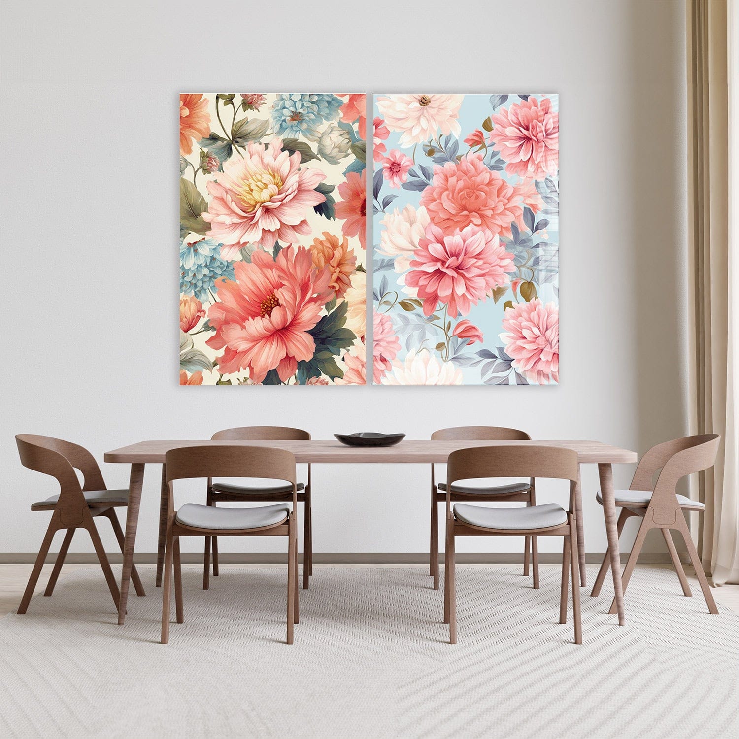 Artronauts Glass Print 140x110 cm | 55.5"x43.5" Happy Flowers