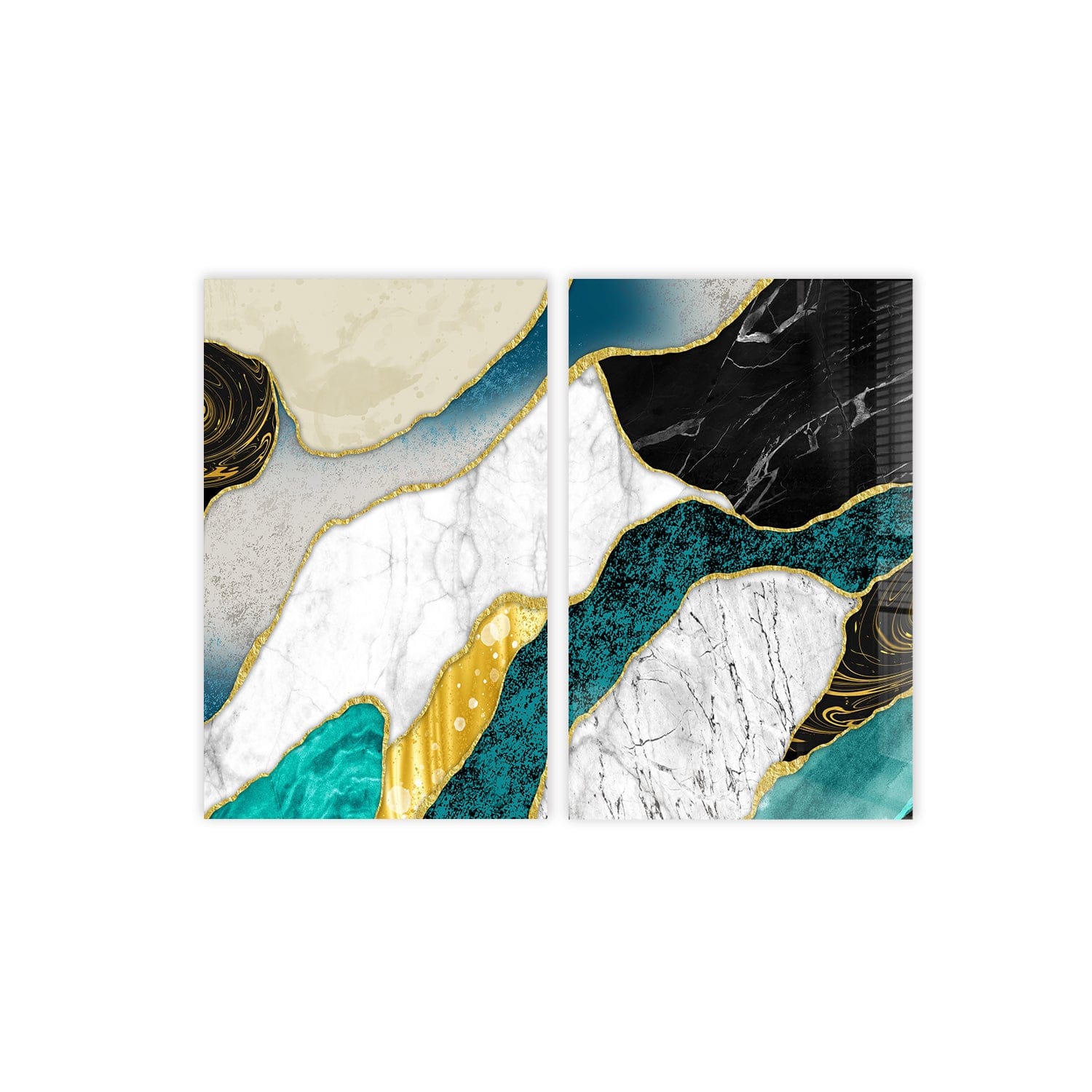 Artronauts Glass Print 140x110 cm | 55.5"x43.5" Marble Duo