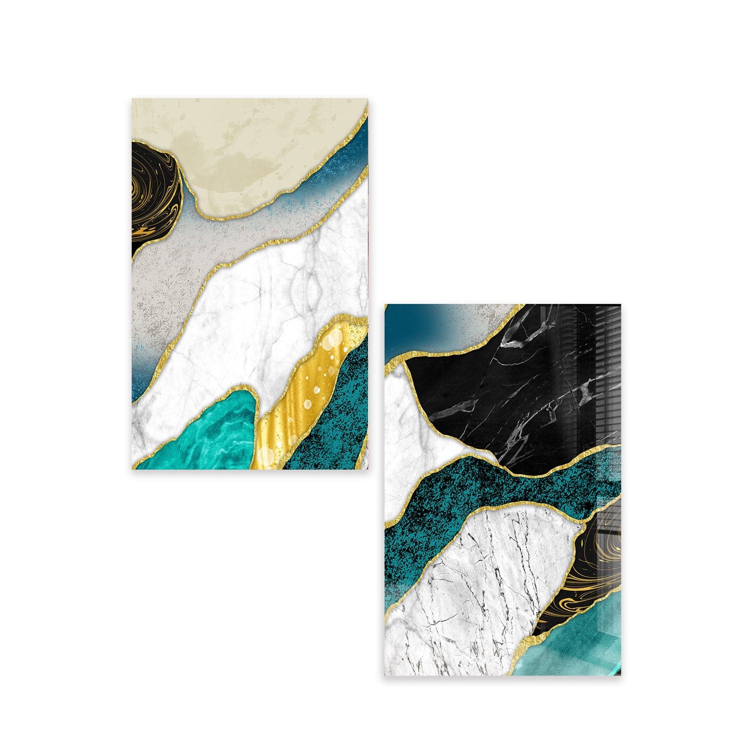 Artronauts Glass Print 140x110 cm | 55.5"x43.5" Marble Duo