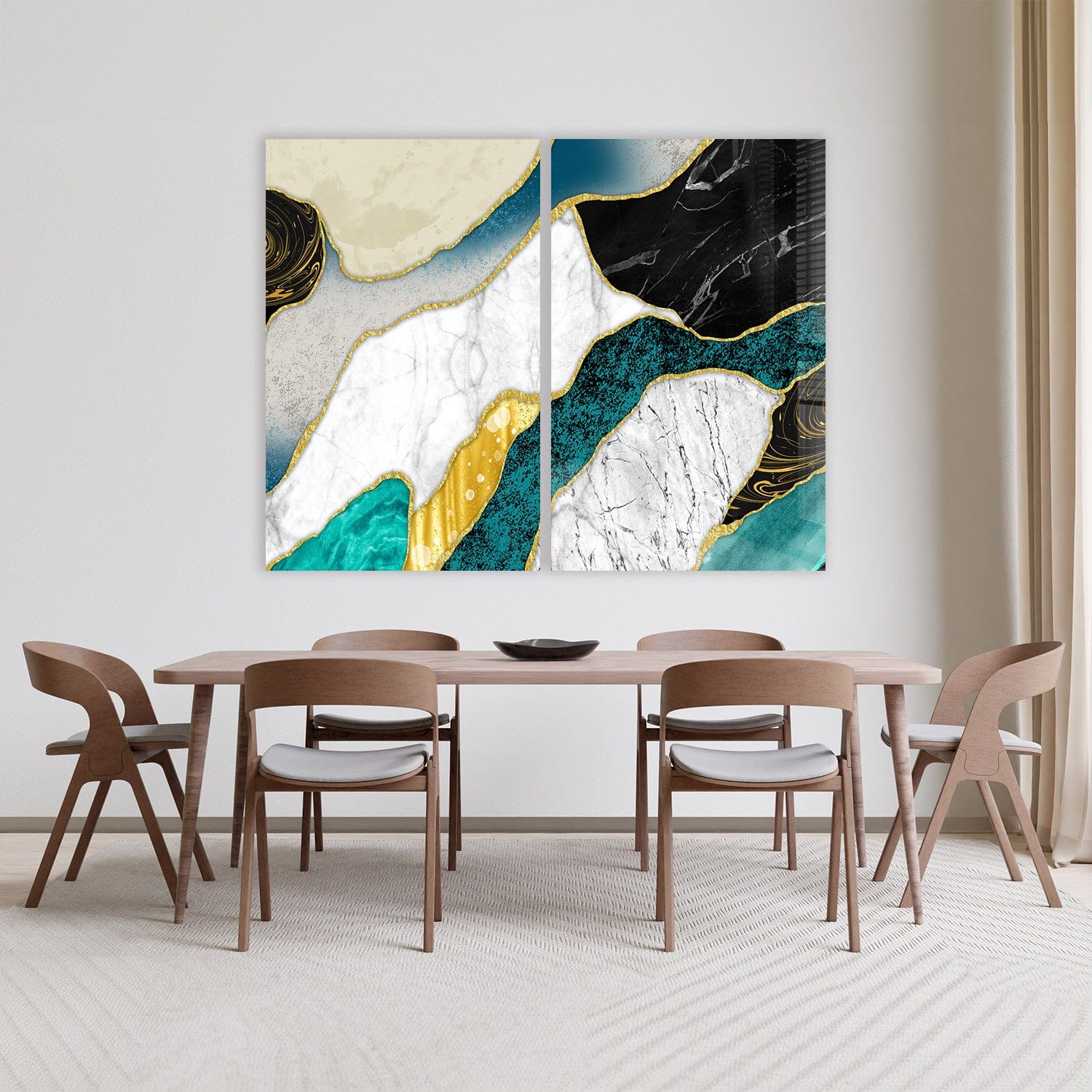 Artronauts Glass Print 140x110 cm | 55.5"x43.5" Marble Duo