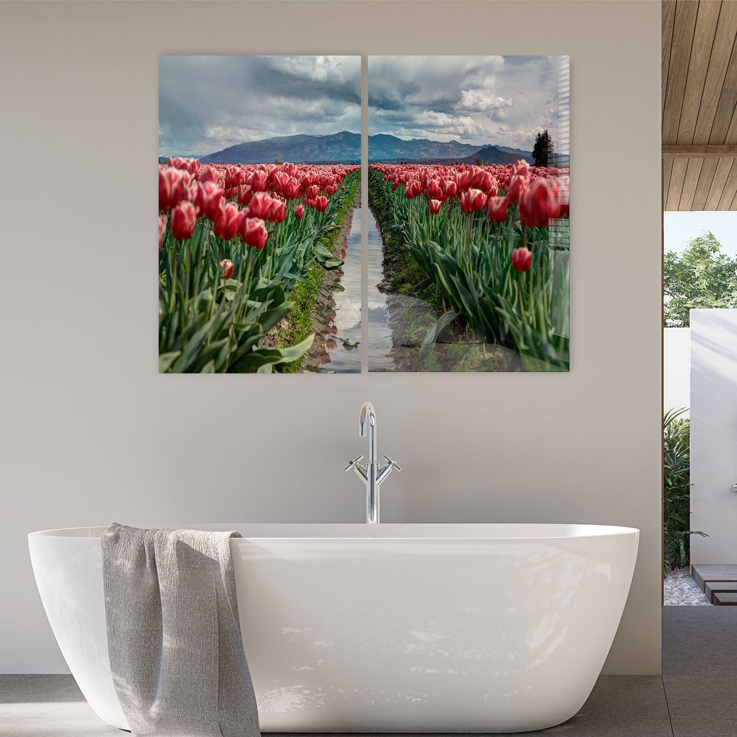 Artronauts Glass Print 140x110 cm | 55.5"x43.5" Rose Garden