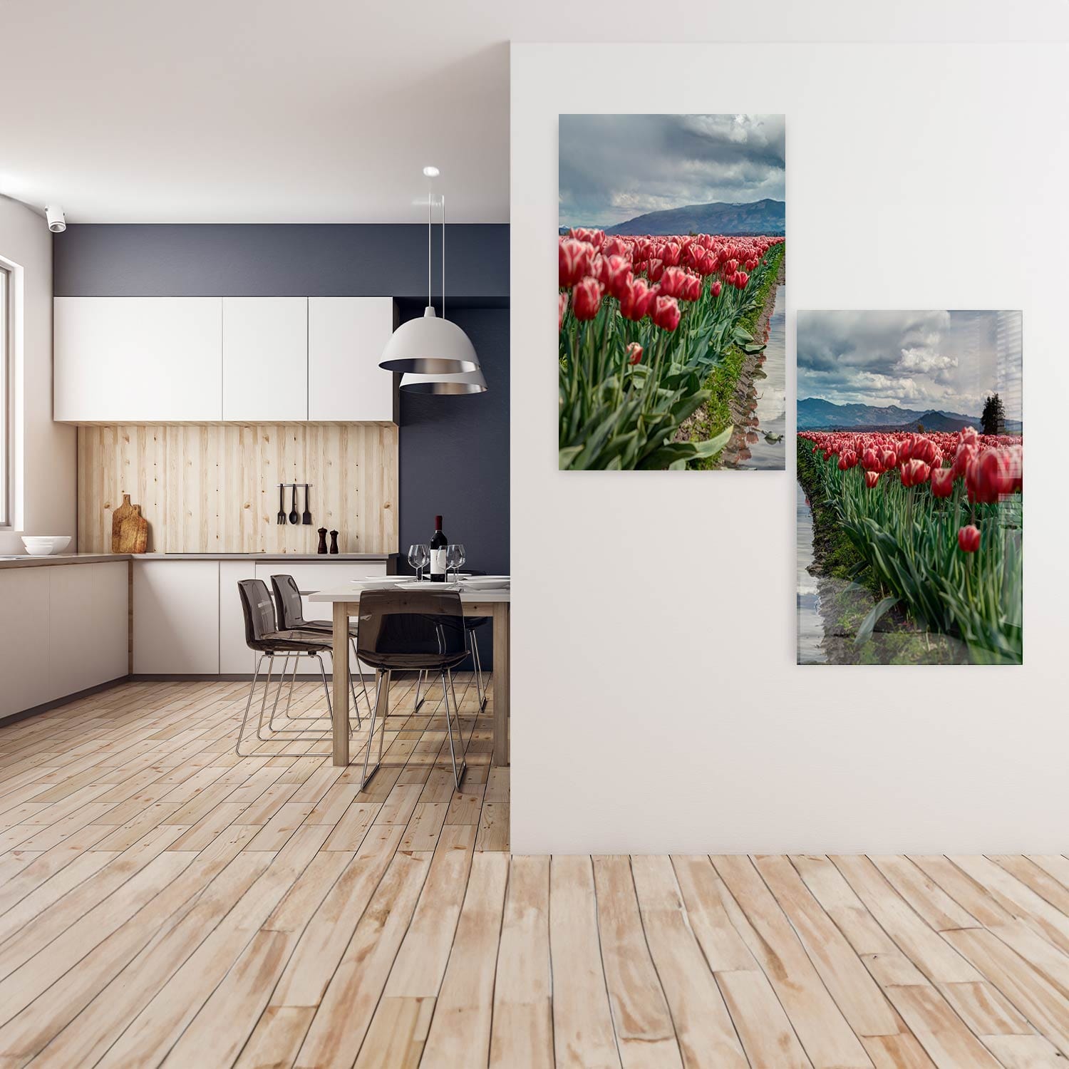 Artronauts Glass Print 140x110 cm | 55.5"x43.5" Rose Garden