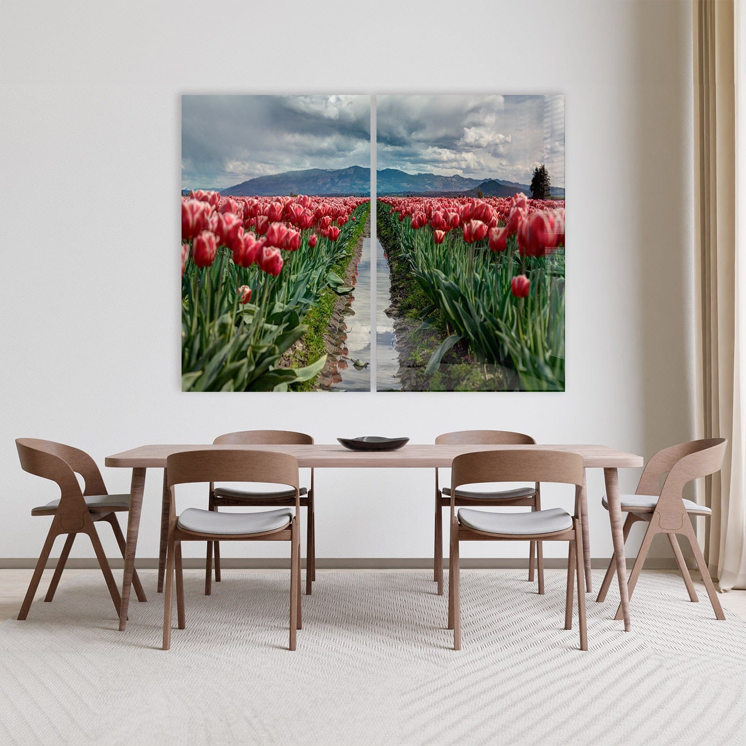 Artronauts Glass Print 140x110 cm | 55.5"x43.5" Rose Garden