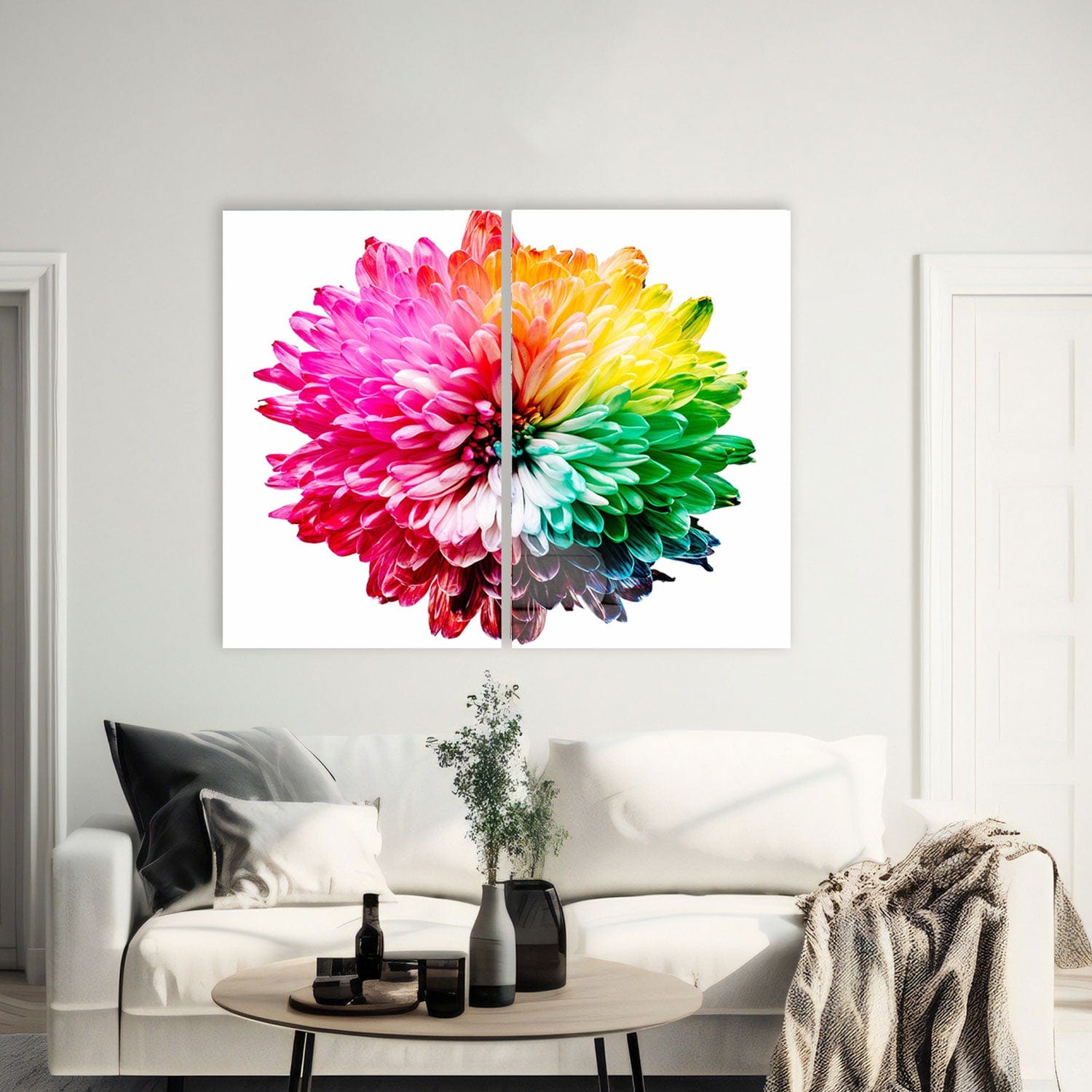 Artronauts Glass Print 140x110 cm | 55.5"x43.5" Colourful Flower Duo
