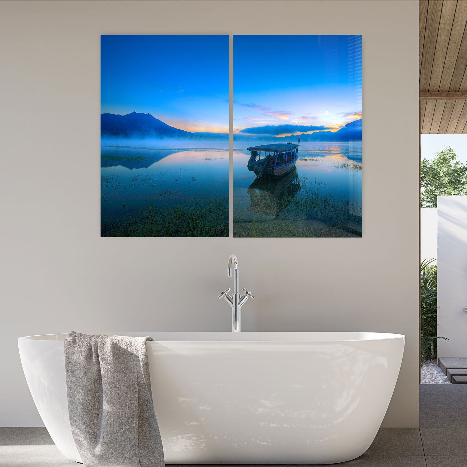 Artronauts Glass Print 140x110 cm | 55.5"x43.5" Riverside Duo